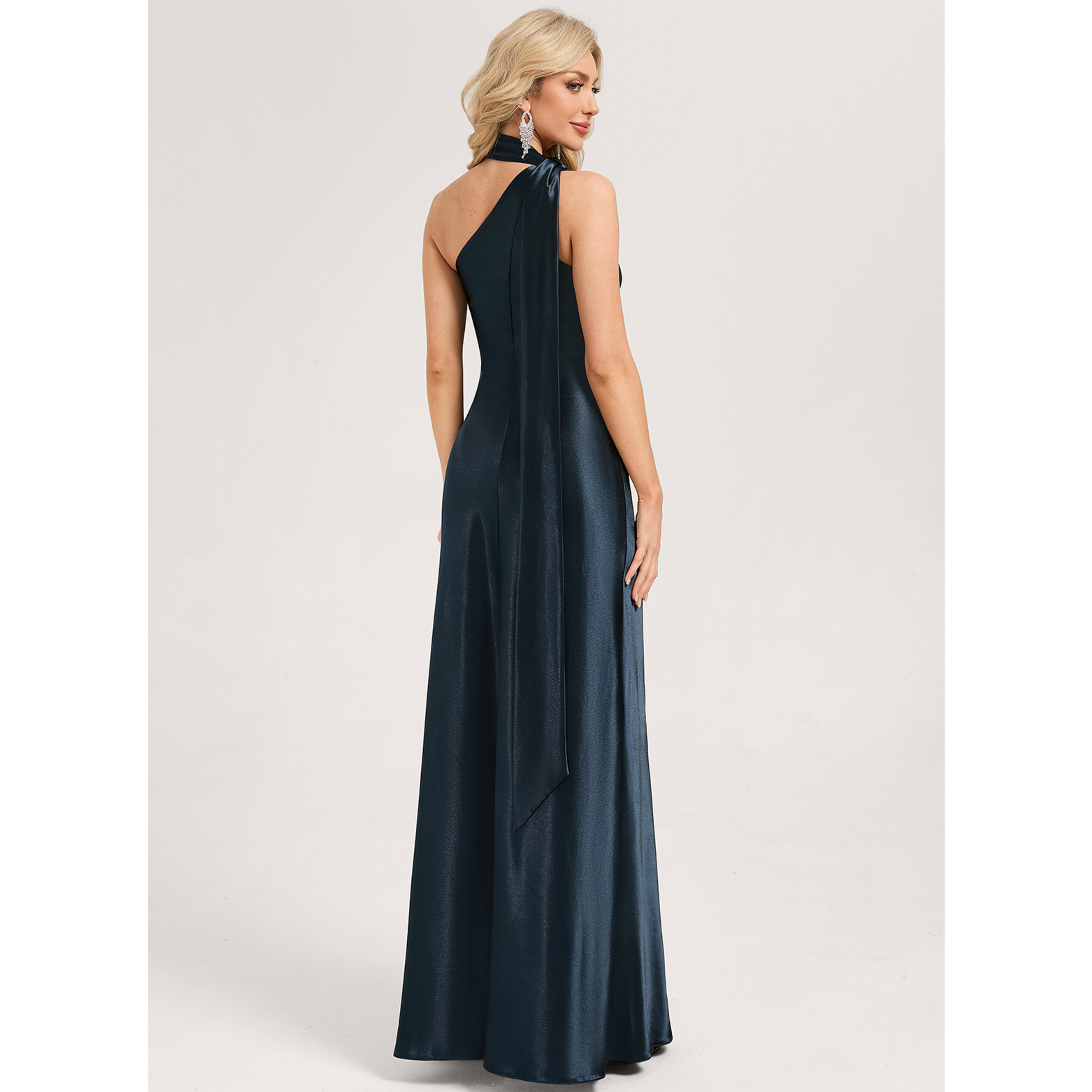 Lior Sheath/Column One Shoulder Stretch Satin Bridesmaid Dress | JJ's House