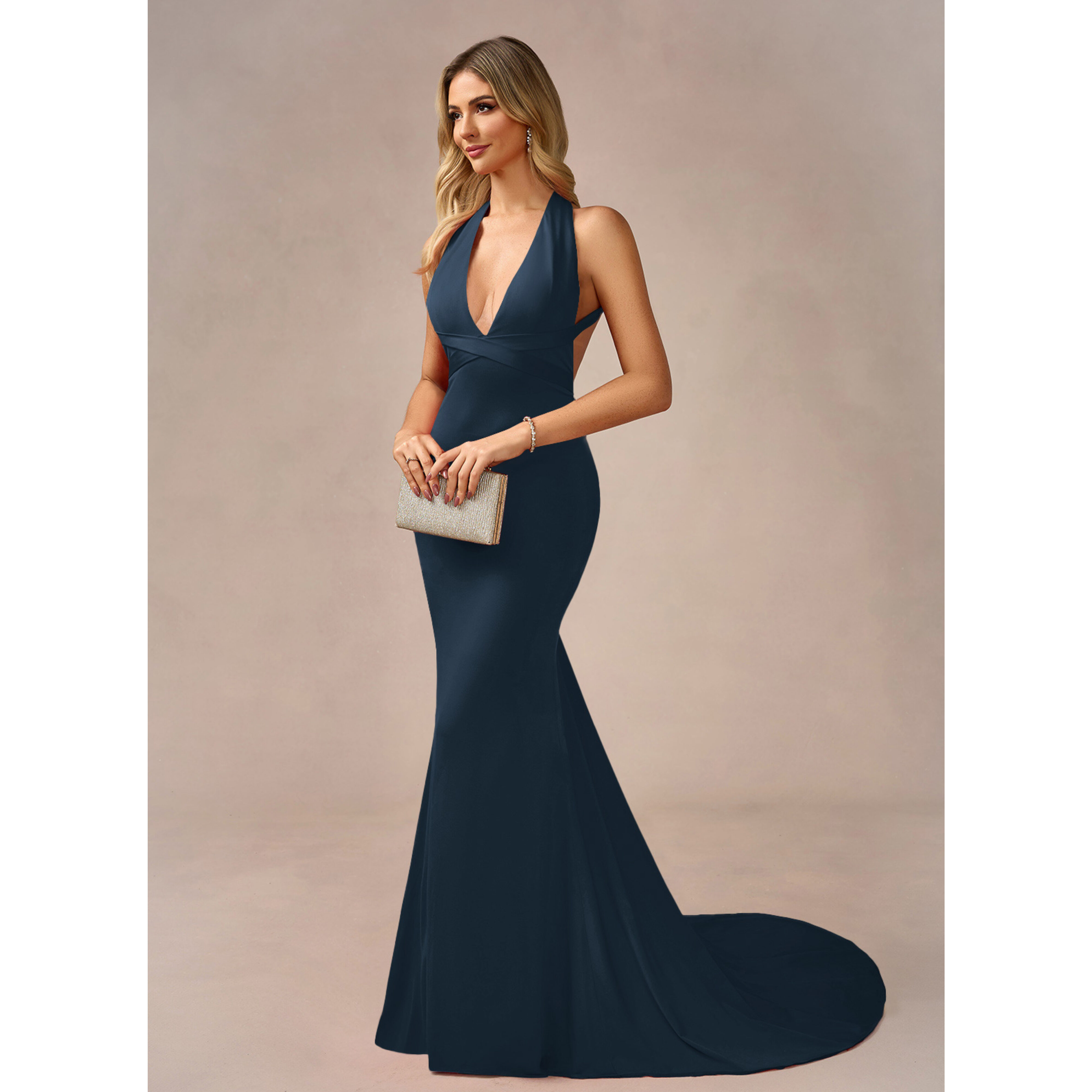 joules mermaid dress joules mermaid dress Rhinestone Jade Jersey Keyhole Back Mermaid Prom Dress