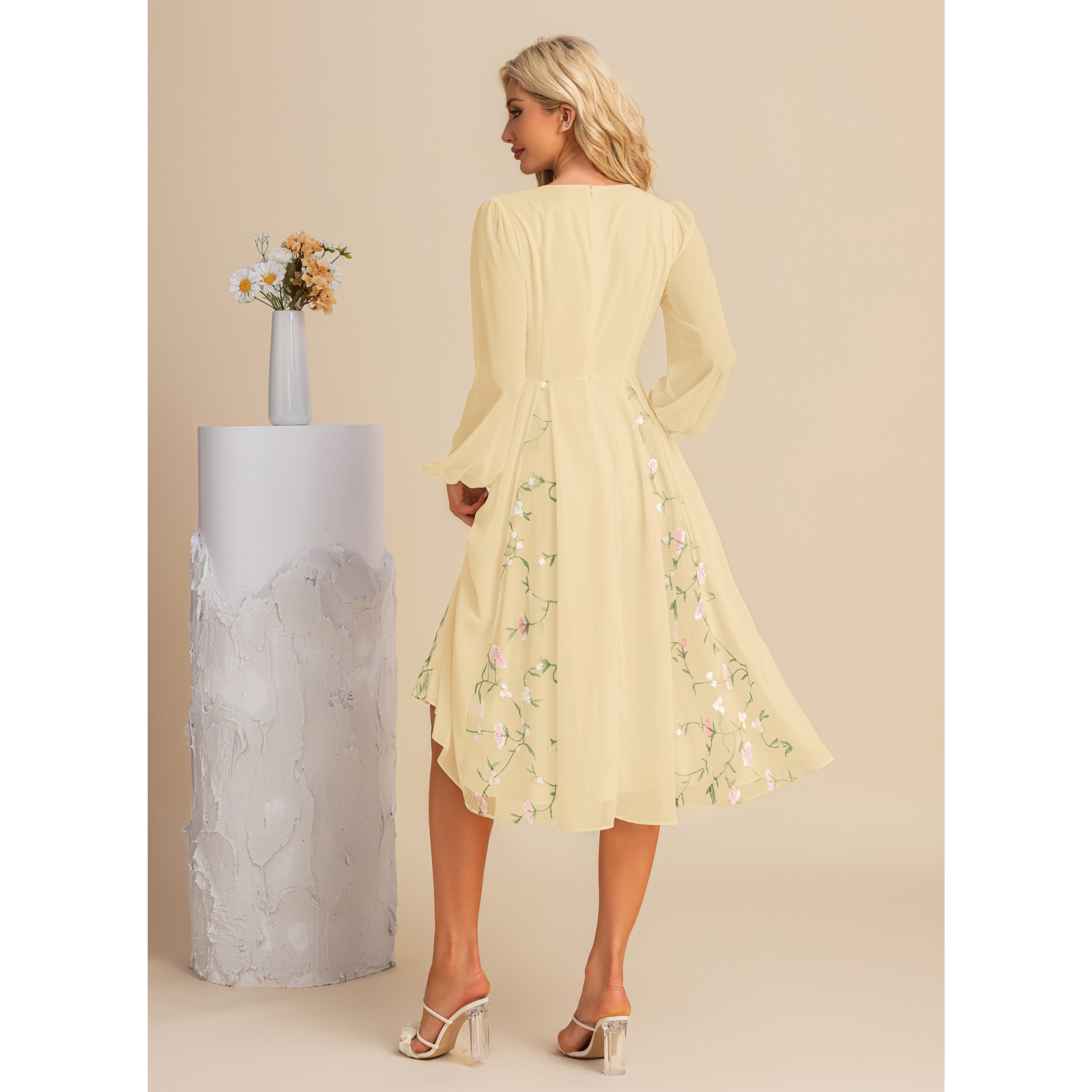 Araxie Pleated Lace Midi Dress | JJ's House