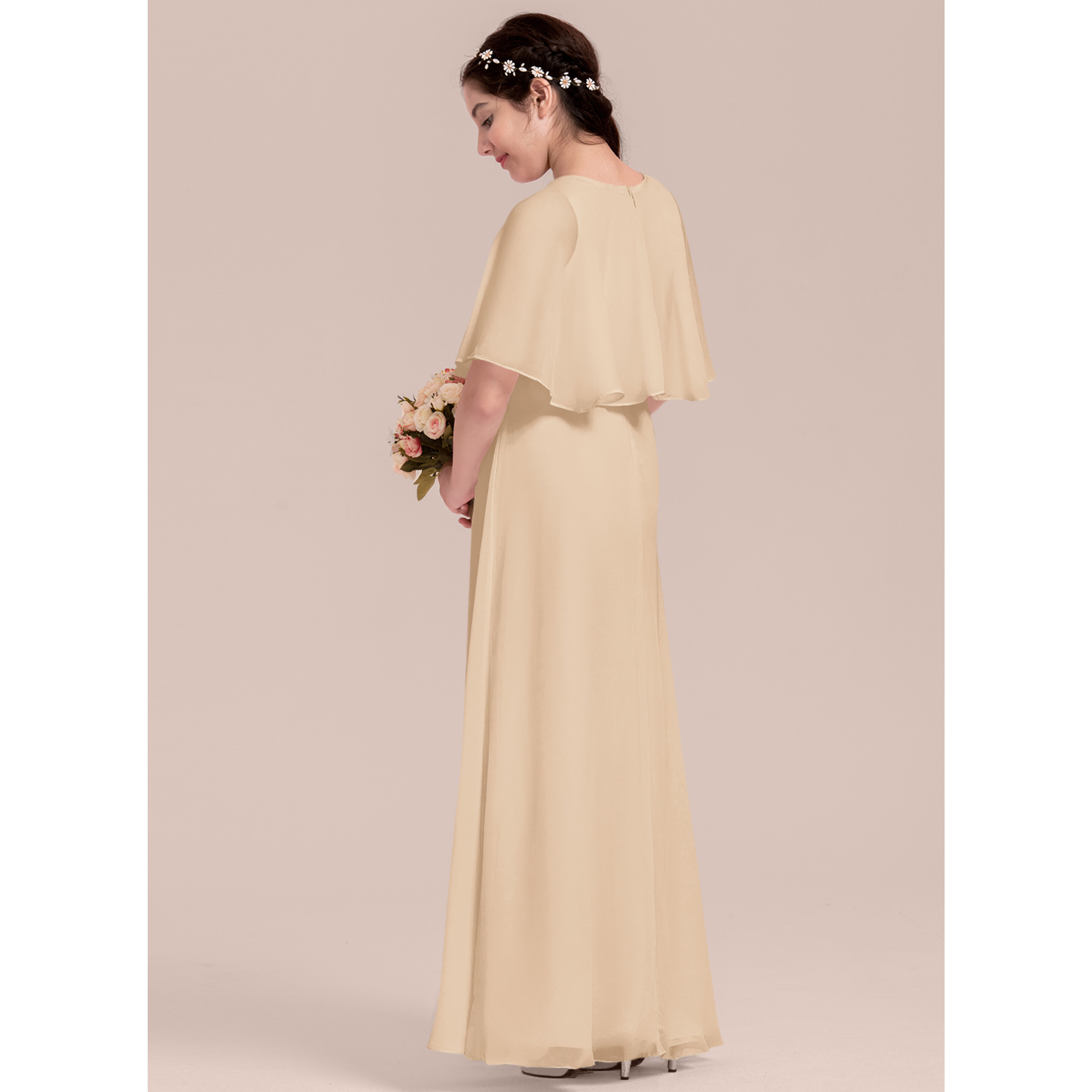 JJ's House A-line Scoop Floor-Length Chiffon Junior Bridesmaid Dress 2026