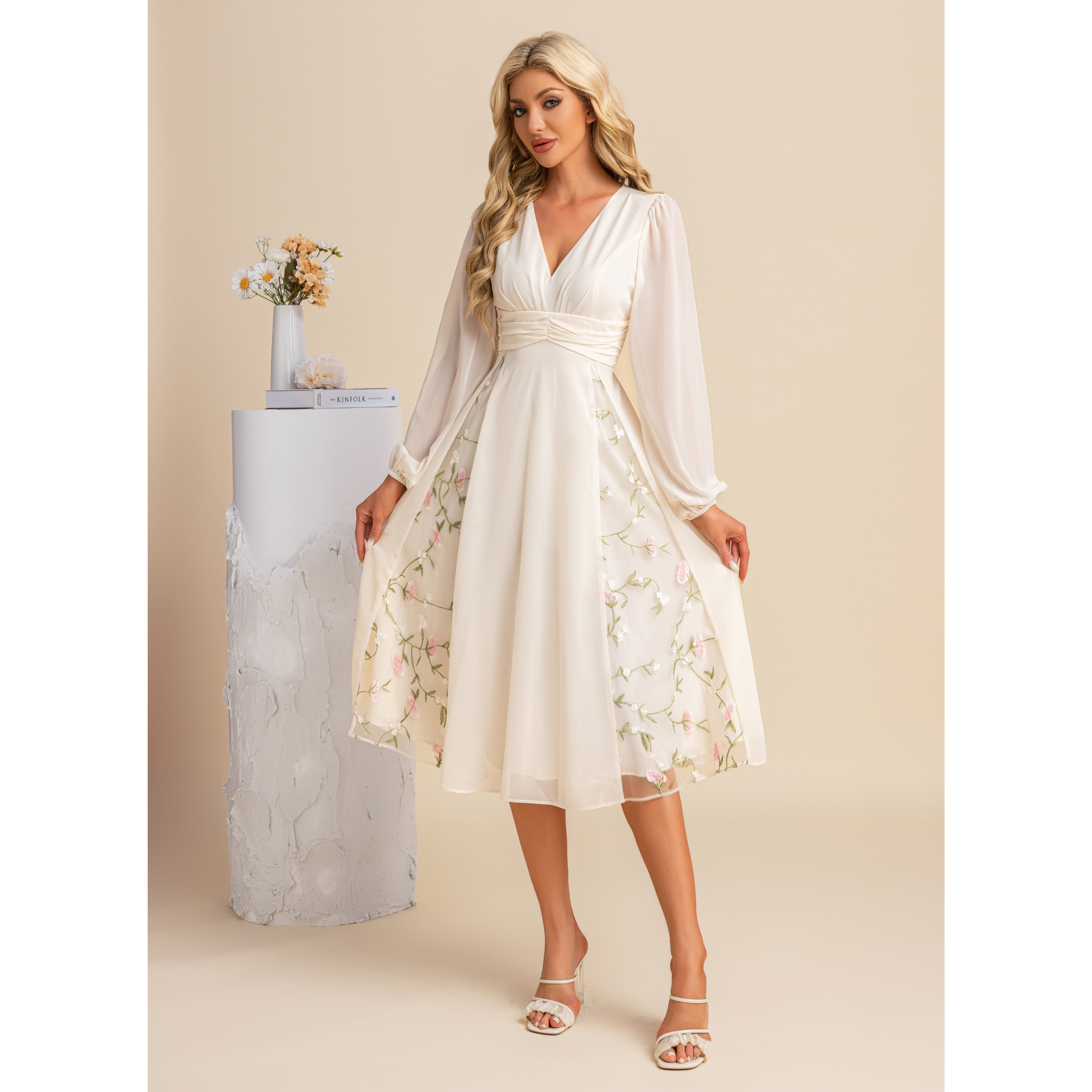 Araxie Pleated Lace Midi Dress | JJ's House