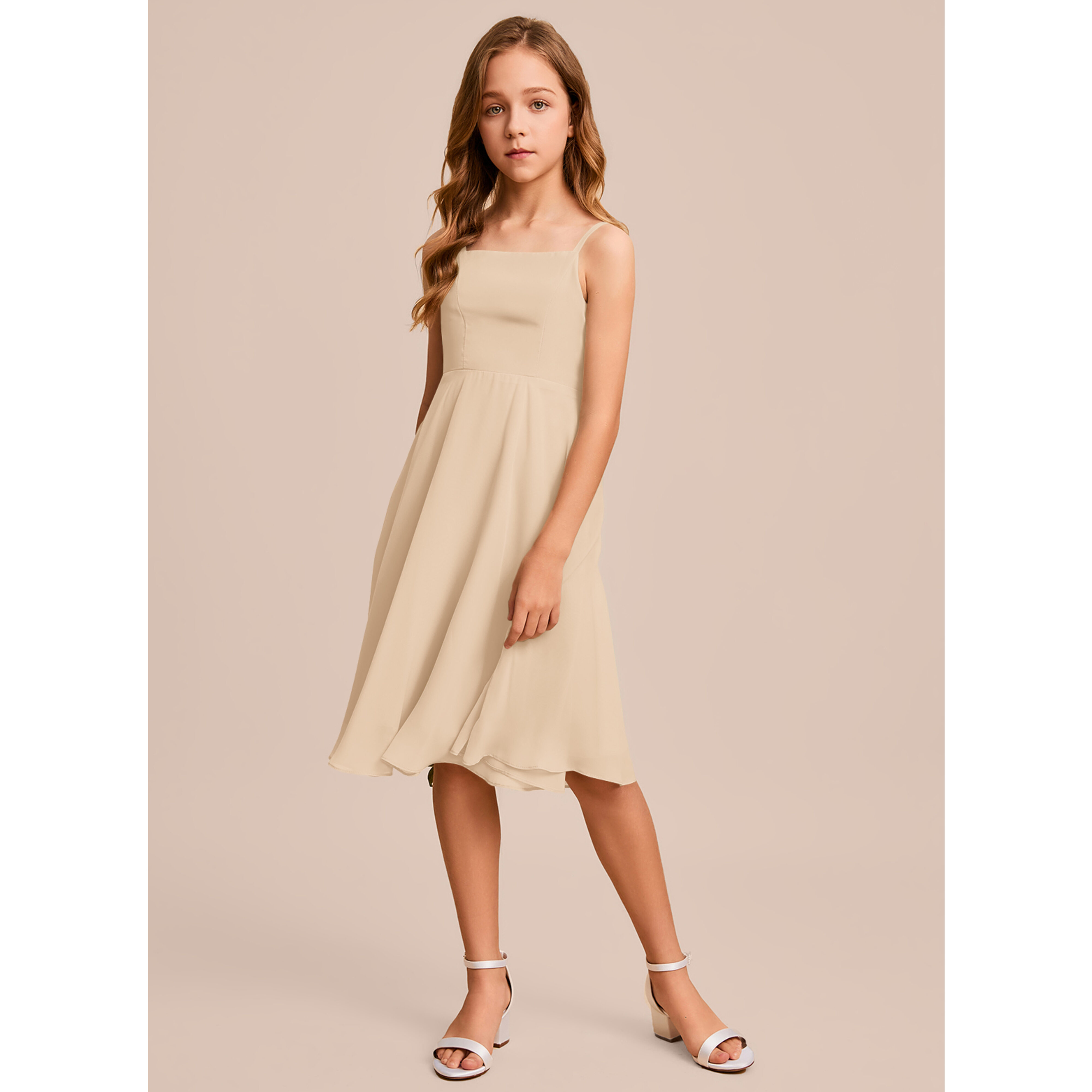 jj's house junior bridesmaid dresses Jayne A-line One Shoulder Chiffon Junior Bridesmaid Dress