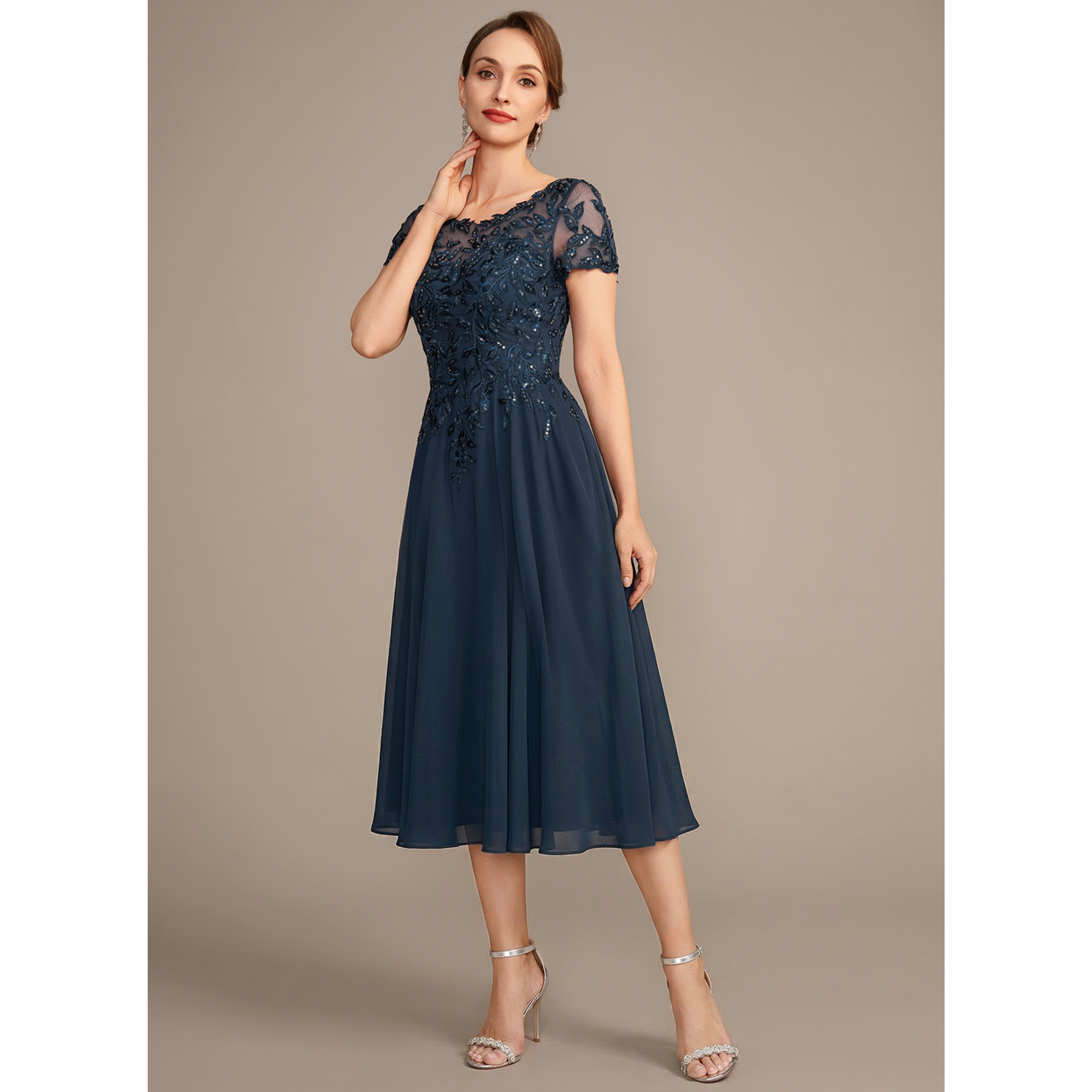Rosaria A-line Sequins Lace Mother of the Bride Dress | JJ's House