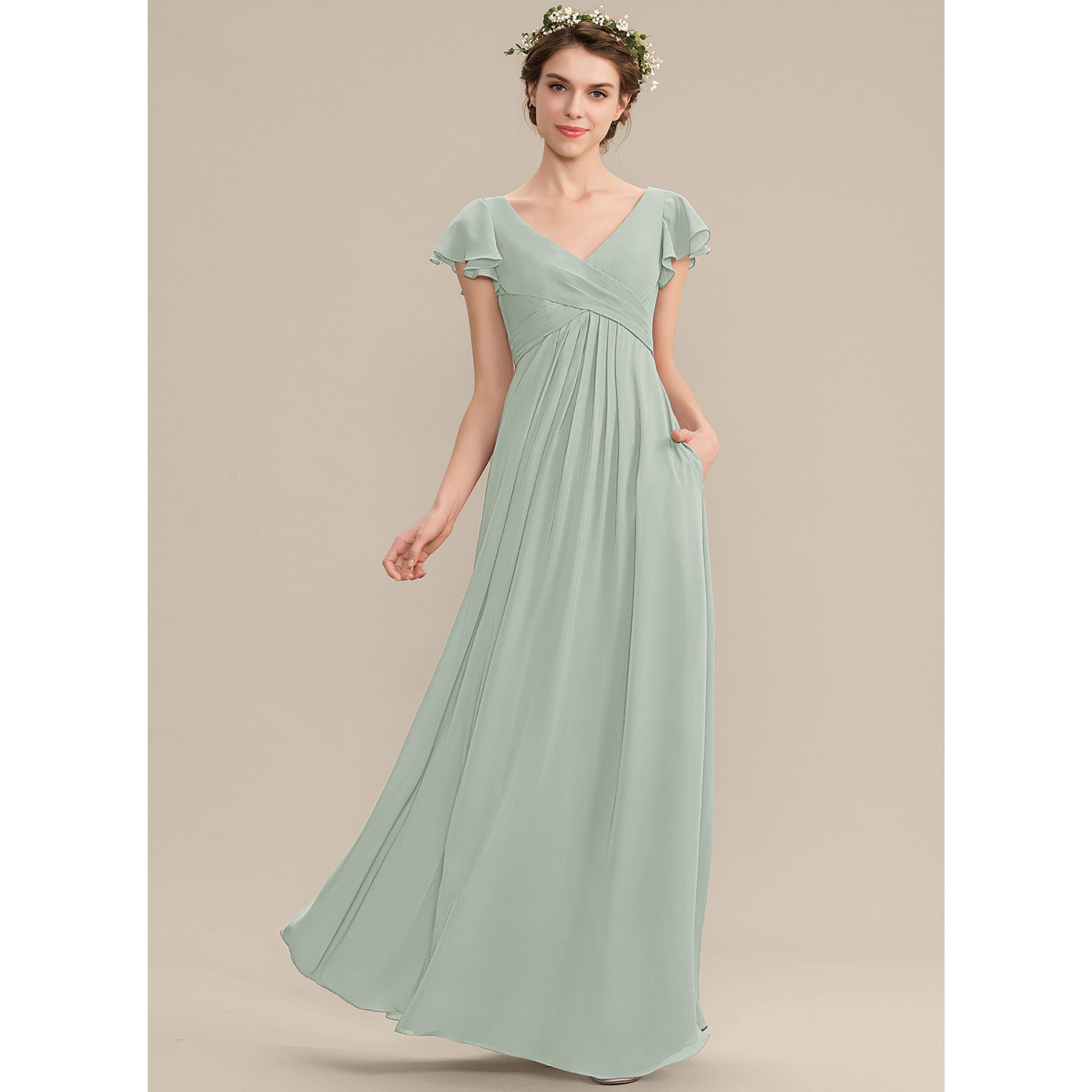 vesper bridesmaid dresses Vesper - Ruched Cami Maxi Dress - Women - Viscose/Nylon/Spandex - 2 US