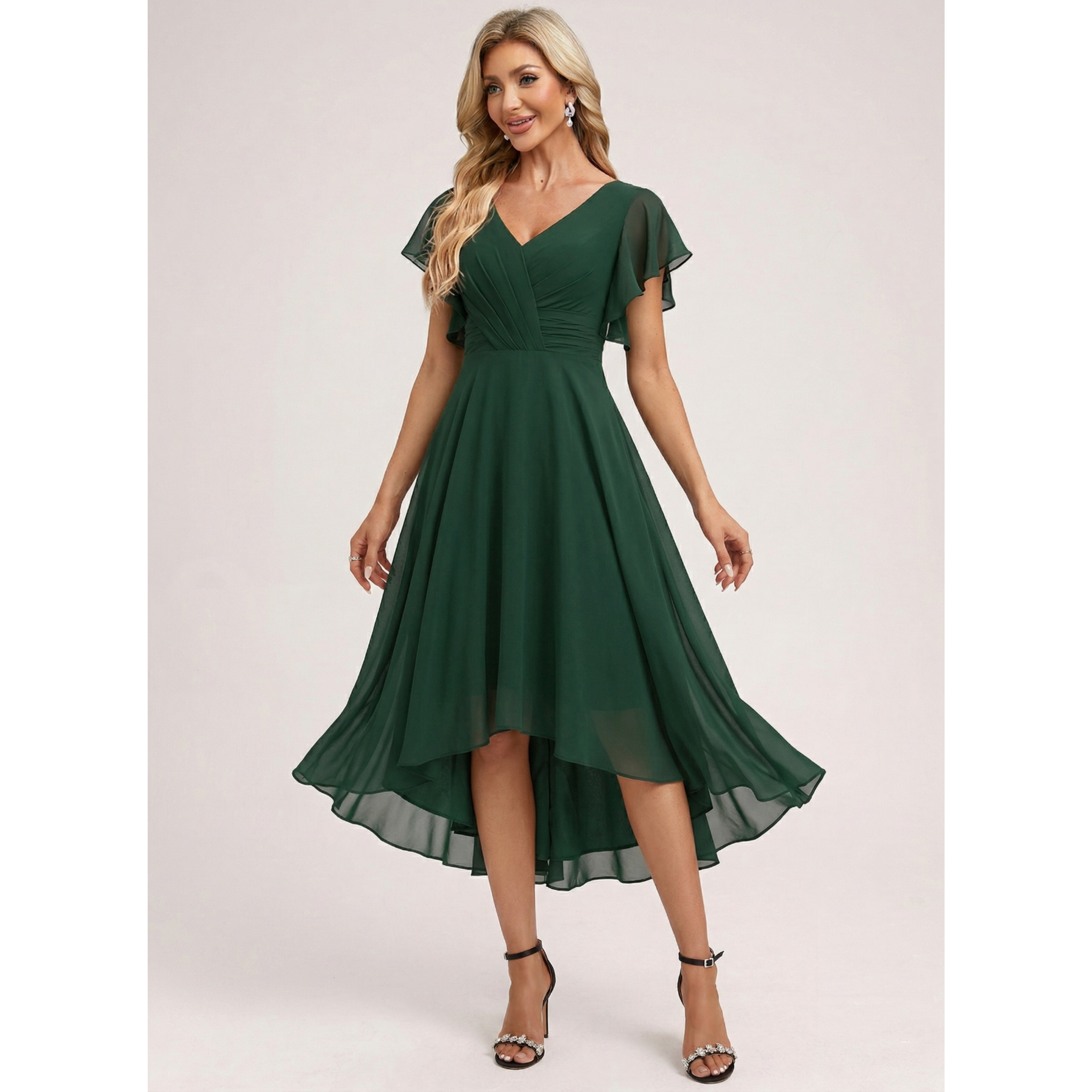 Cesia A-line Ruffle Chiffon Bridesmaid Dress | JJ's House
