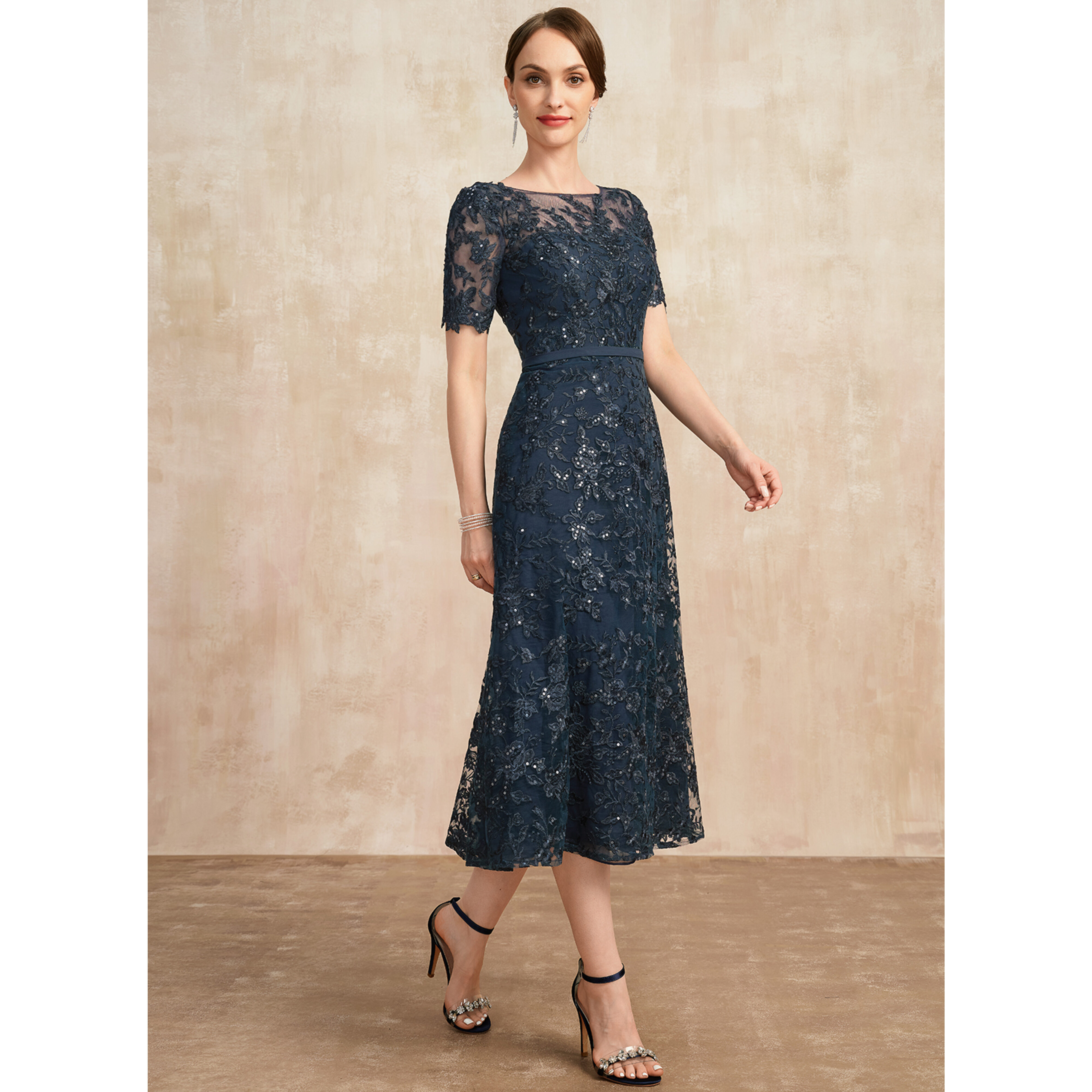 Wynnia A-line Sequins Lace Mother of the Bride Dress | JJ's House Wynnia A-line Sequins Lace Mother of the Bride Dress | JJ's House