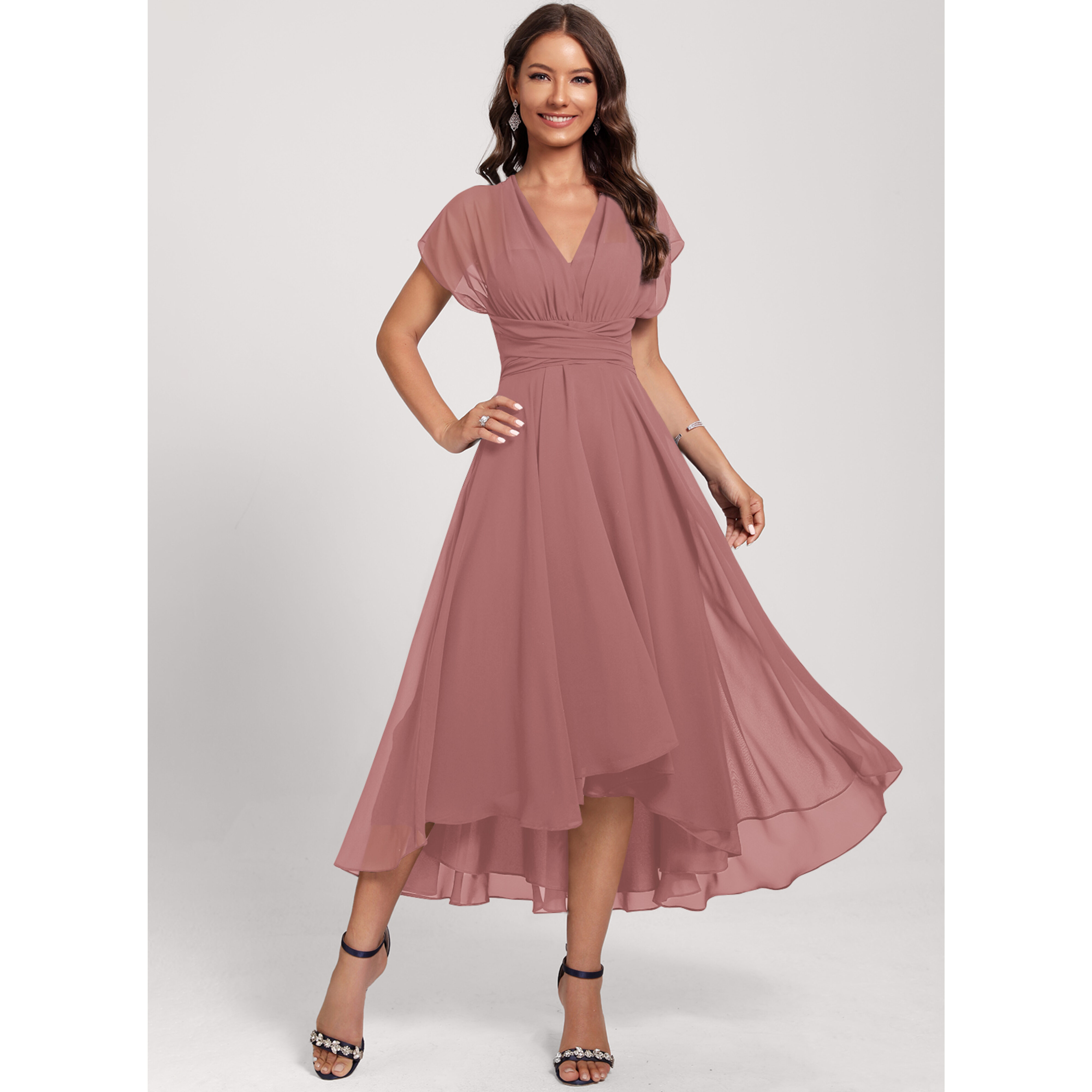 Xylia One Shoulder Scarf Chiffon Midi Cocktail Dress | JJ's House