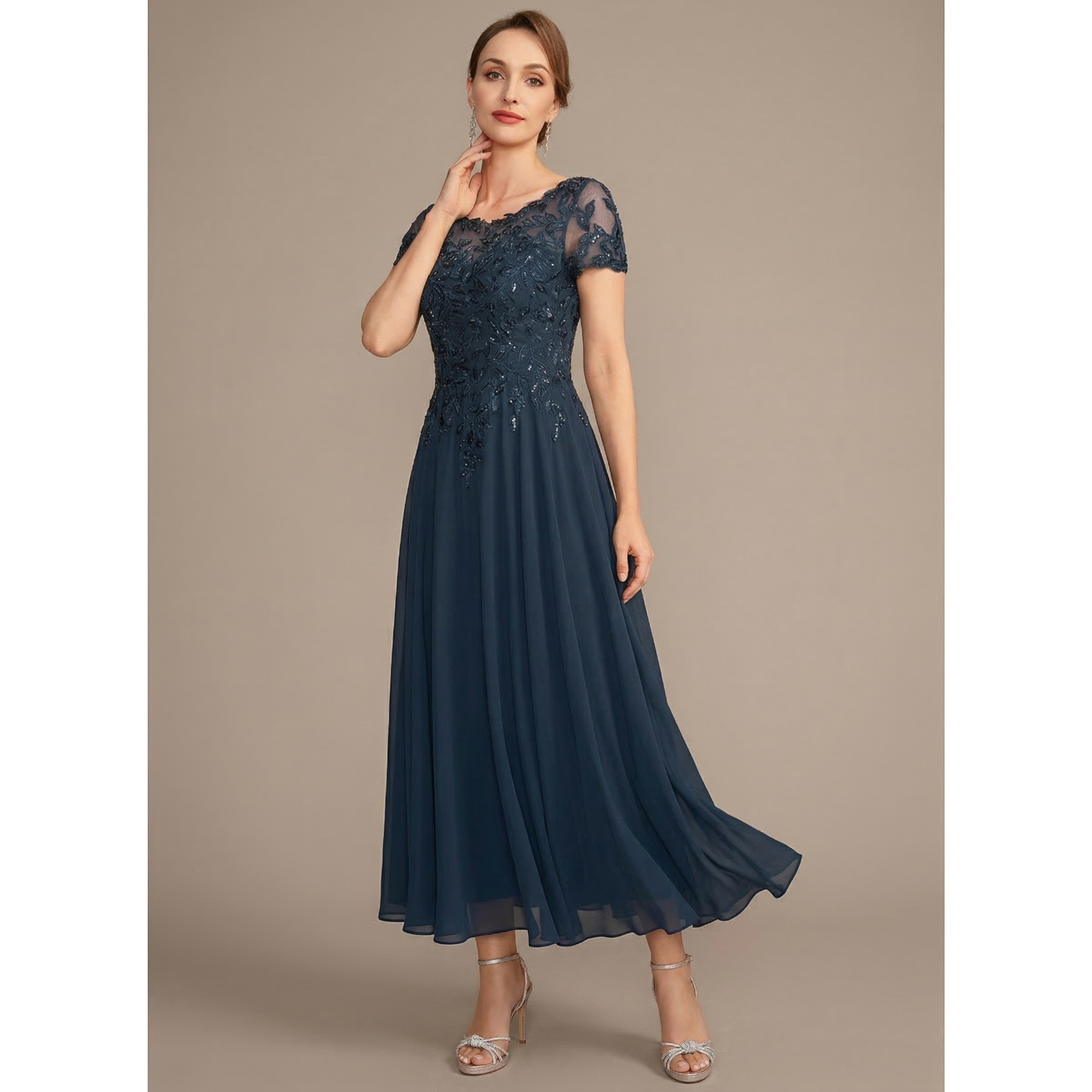 Rosaria A-line Sequins Lace Mother of the Bride Dress | JJ's House