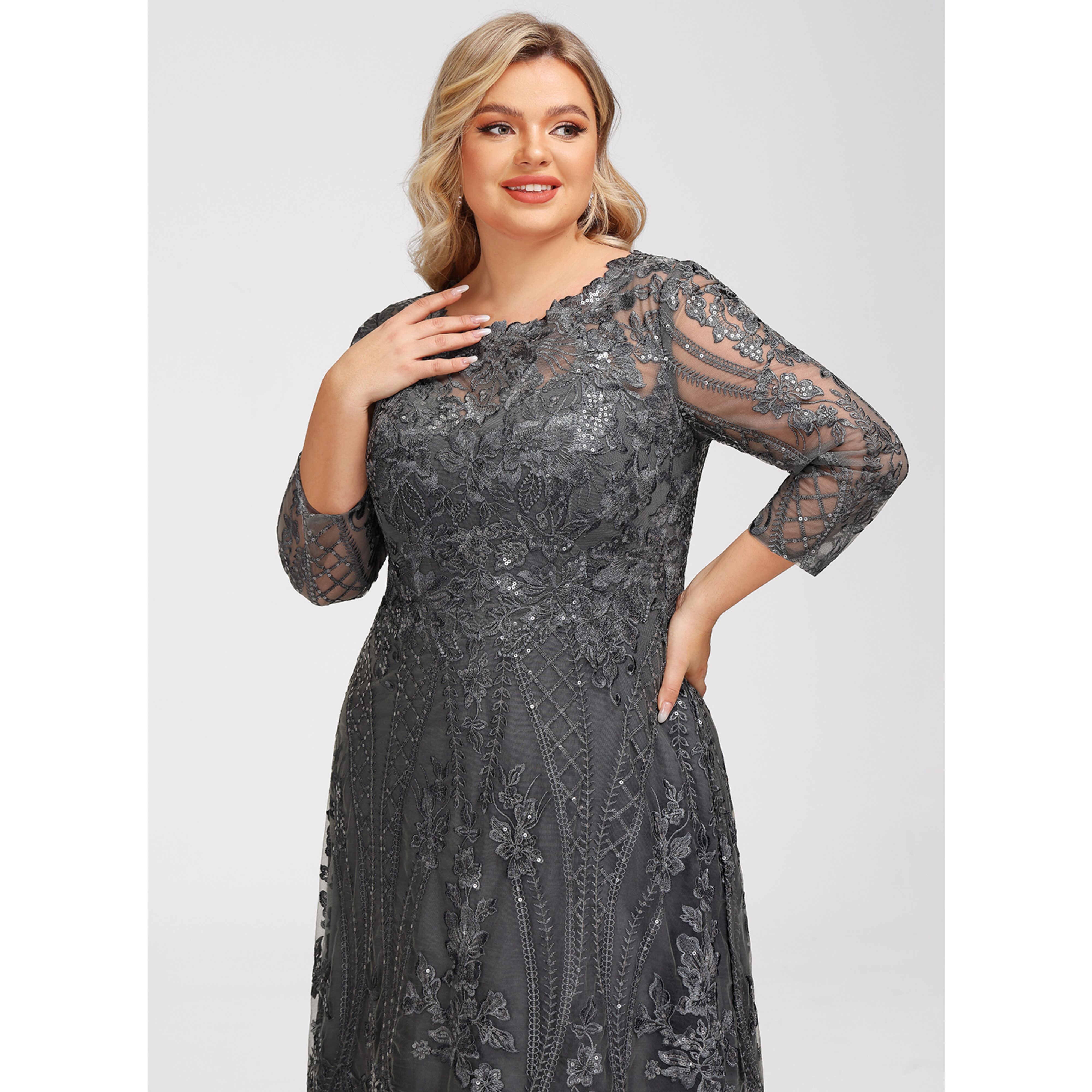 Thekla A-line Sequins Lace Mother of the Bride Dress | JJ's House