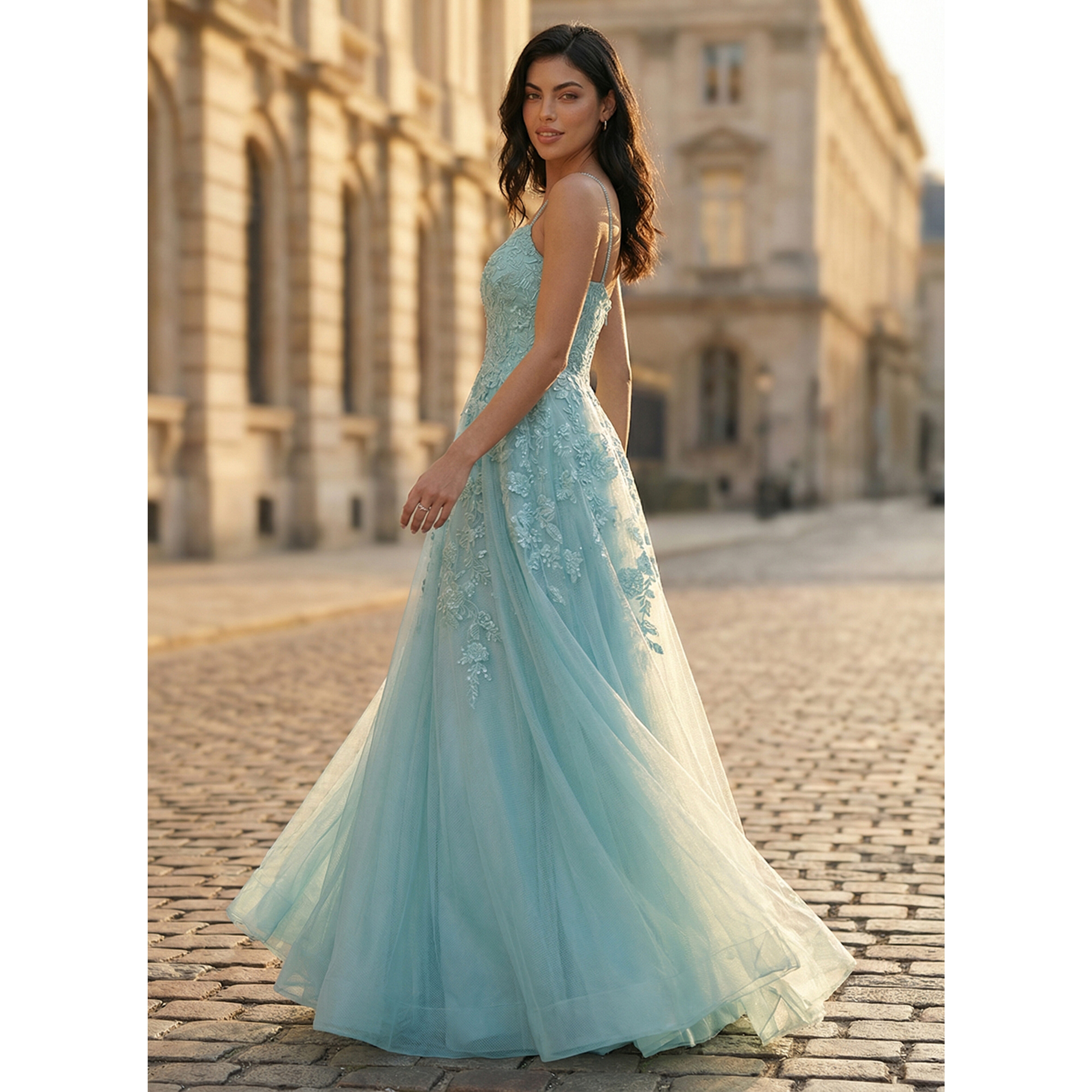 Liliette Spaghetti Straps Sequins Tulle Prom Dress | JJ's House