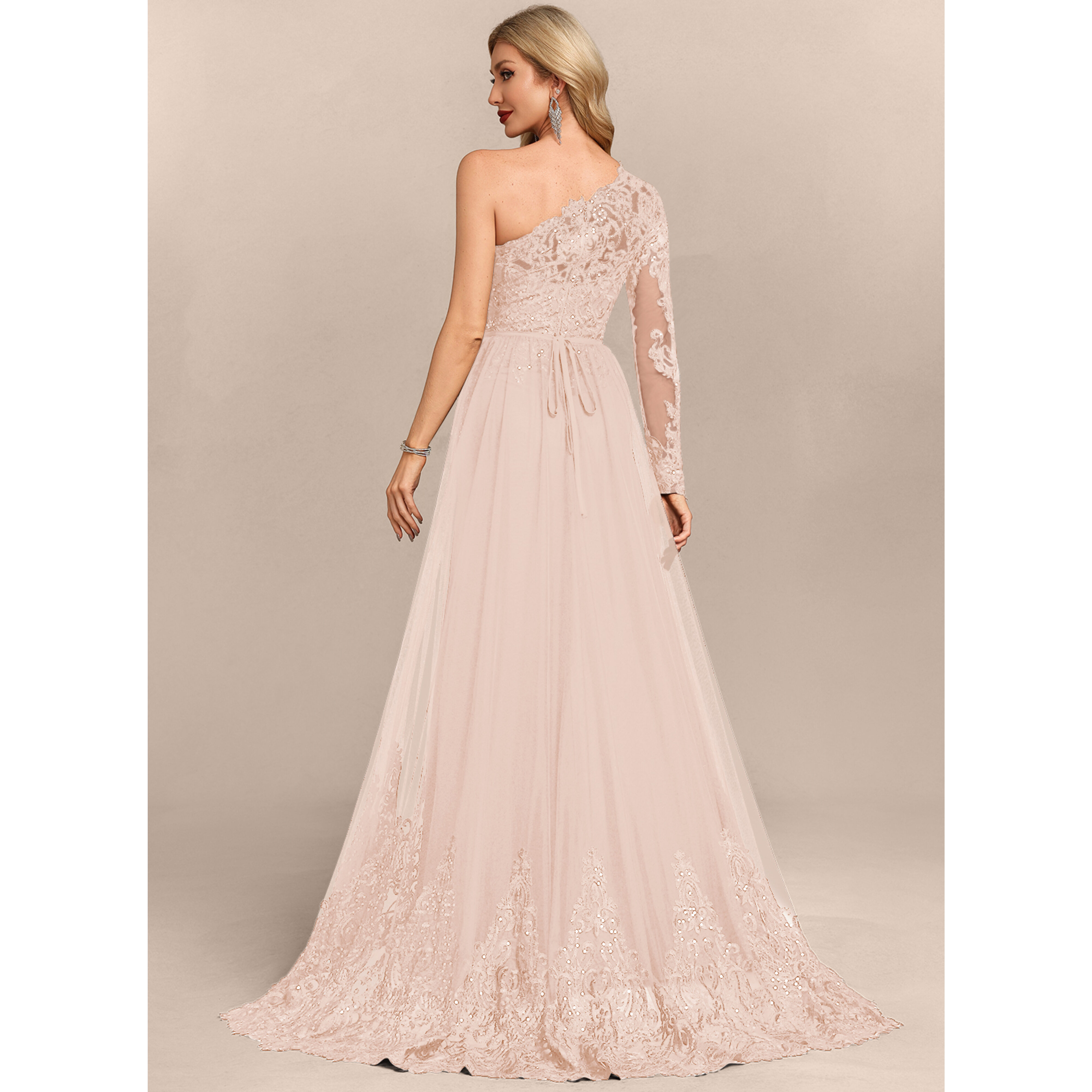Lurella One Shoulder Chiffon Maxi Evening Dress | JJ's House