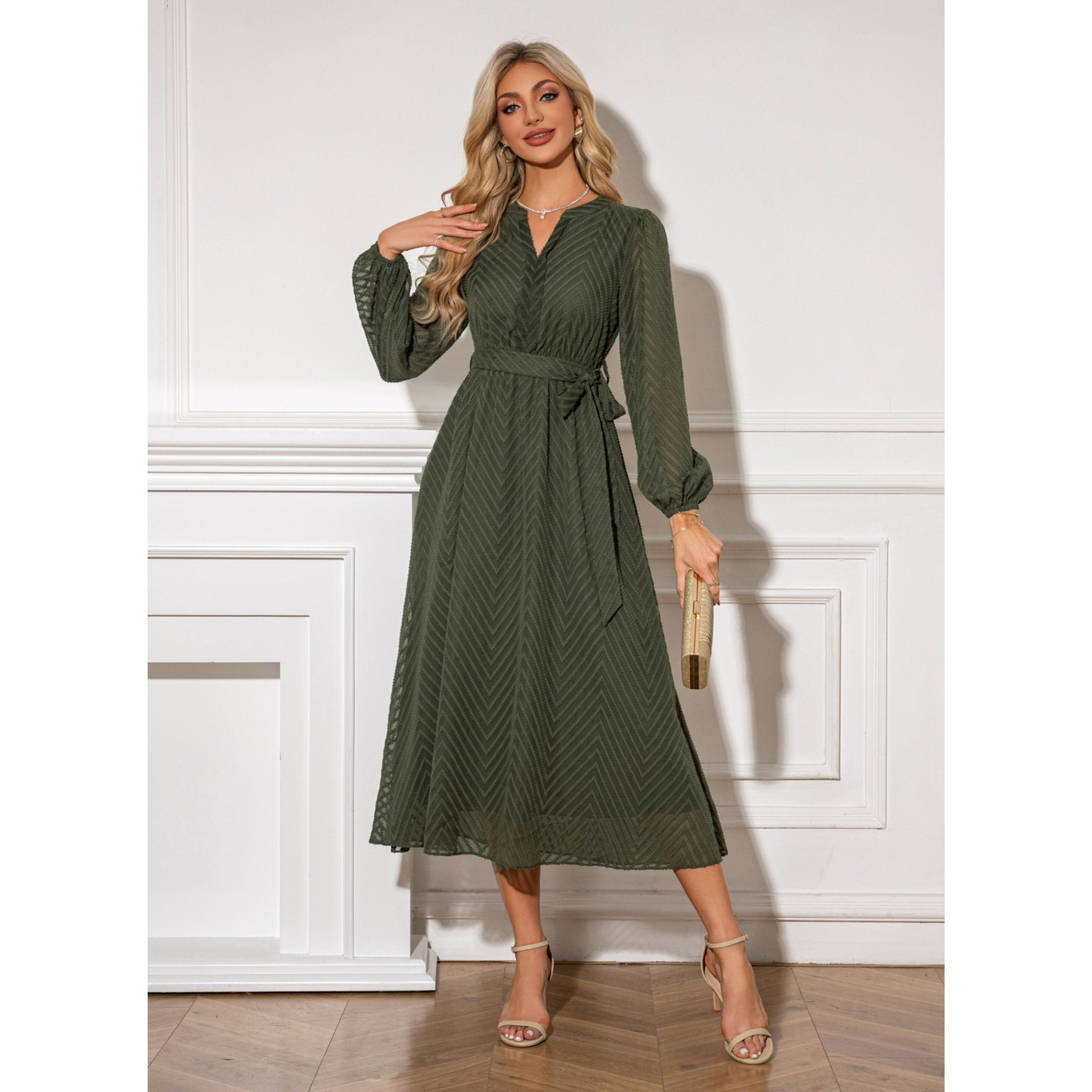 Gaea Chiffon Midi Dress | JJ's House