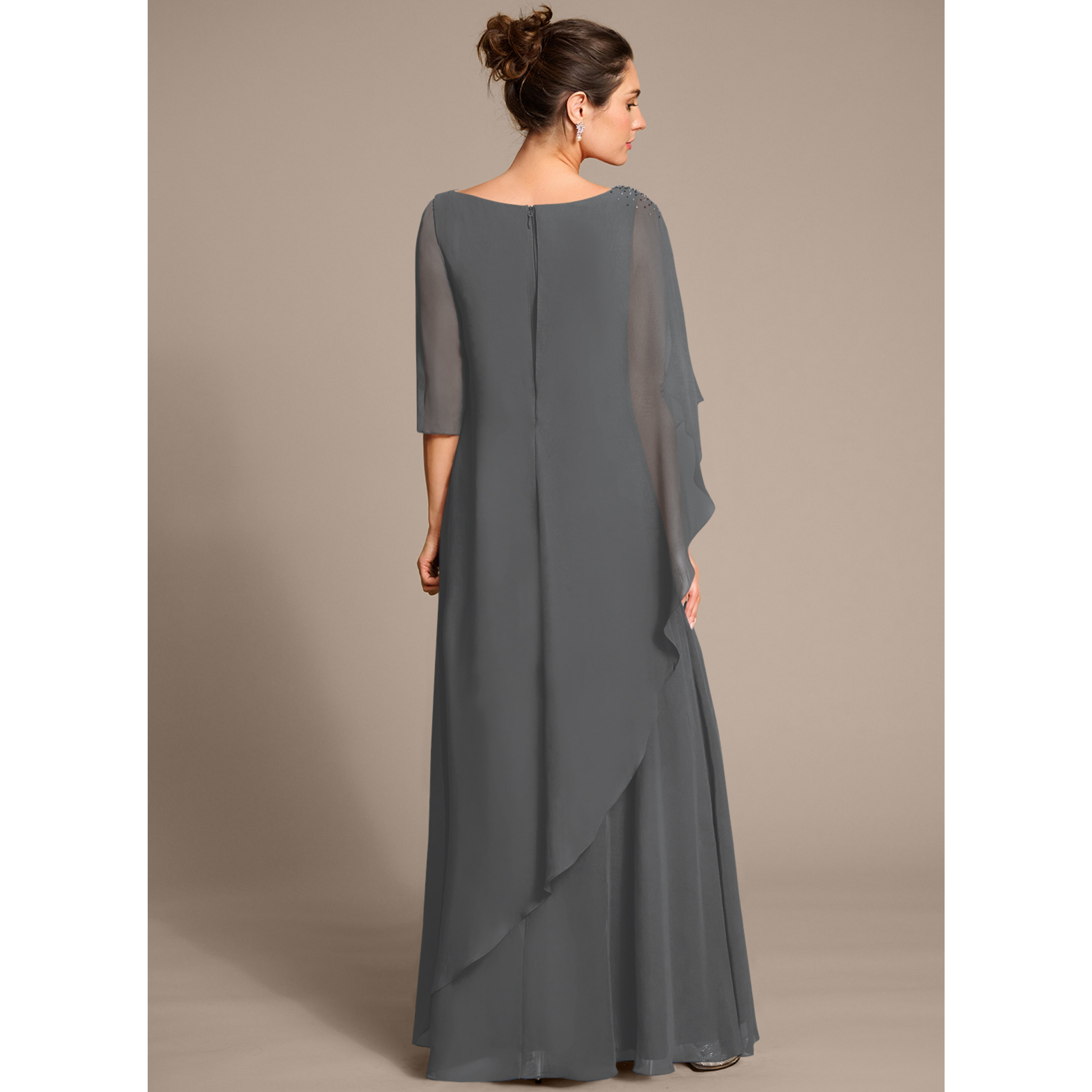 RoseMuse Chiffon pleats dress グレー RoseMuse Chiffon pleats dress グレー chiffon pleated dress – BUNNY