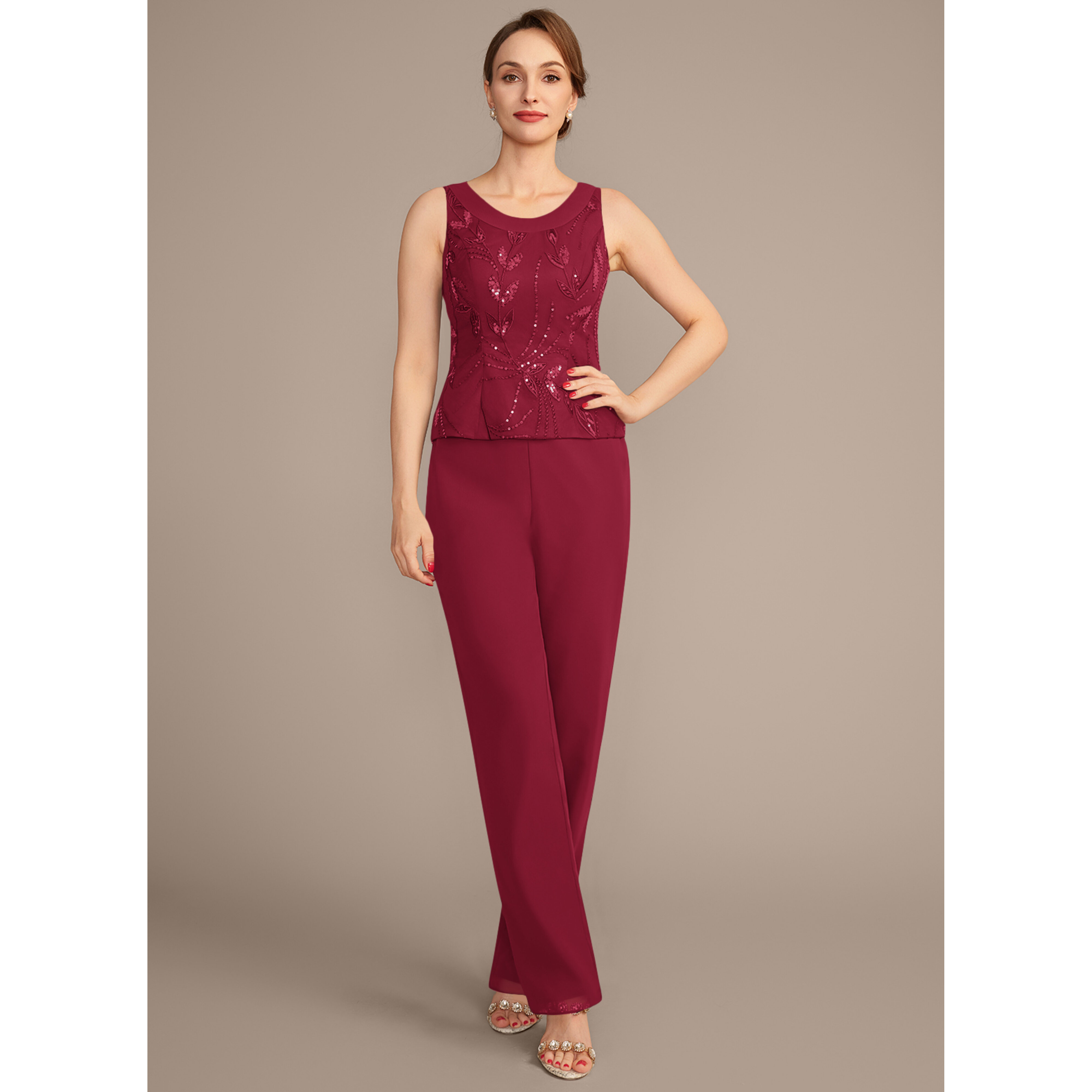 Trelynn Sequins Lace Mother of the Bride Pantsuit | JJ's House