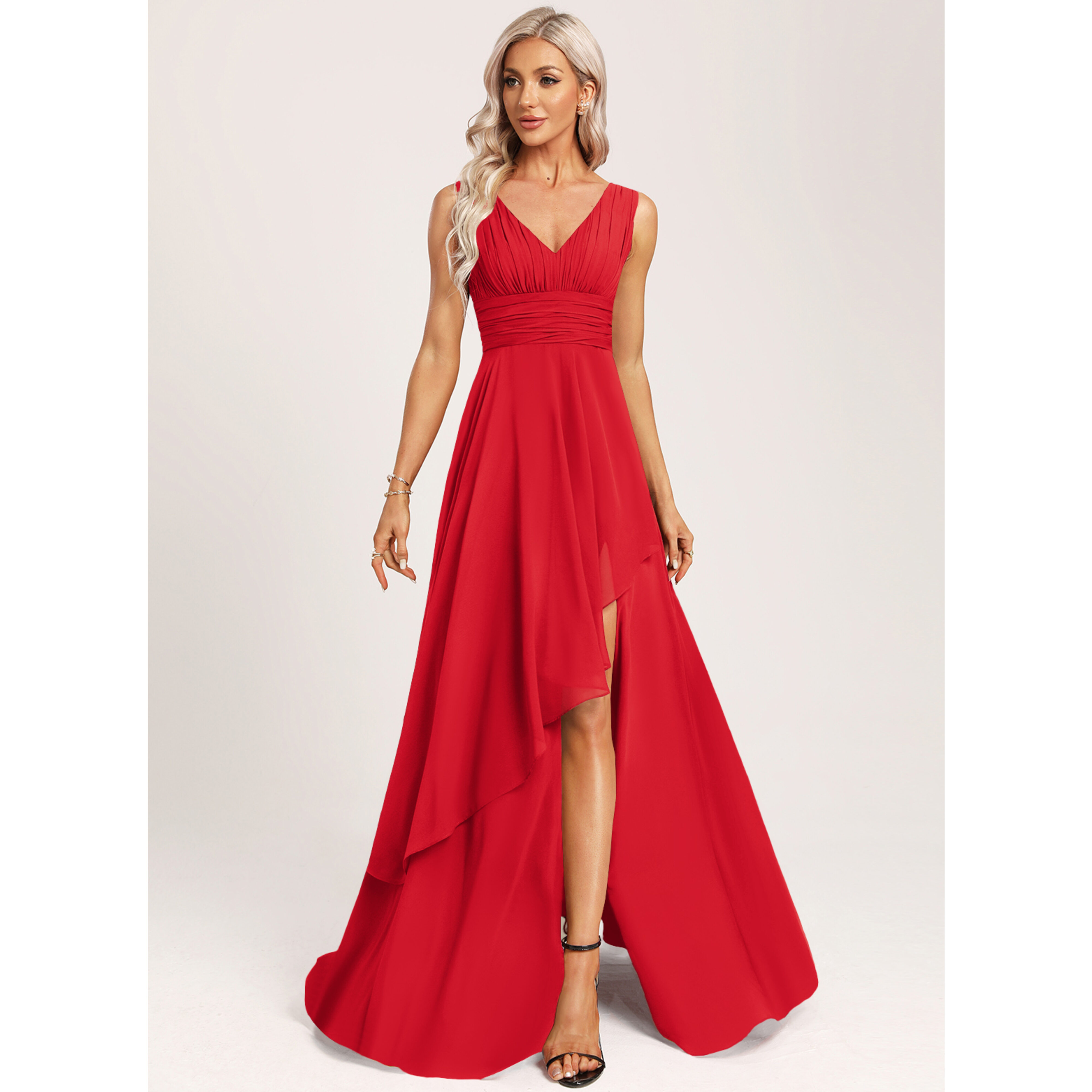 Oneika A-line Ruffle Chiffon Bridesmaid Dress | JJ's House