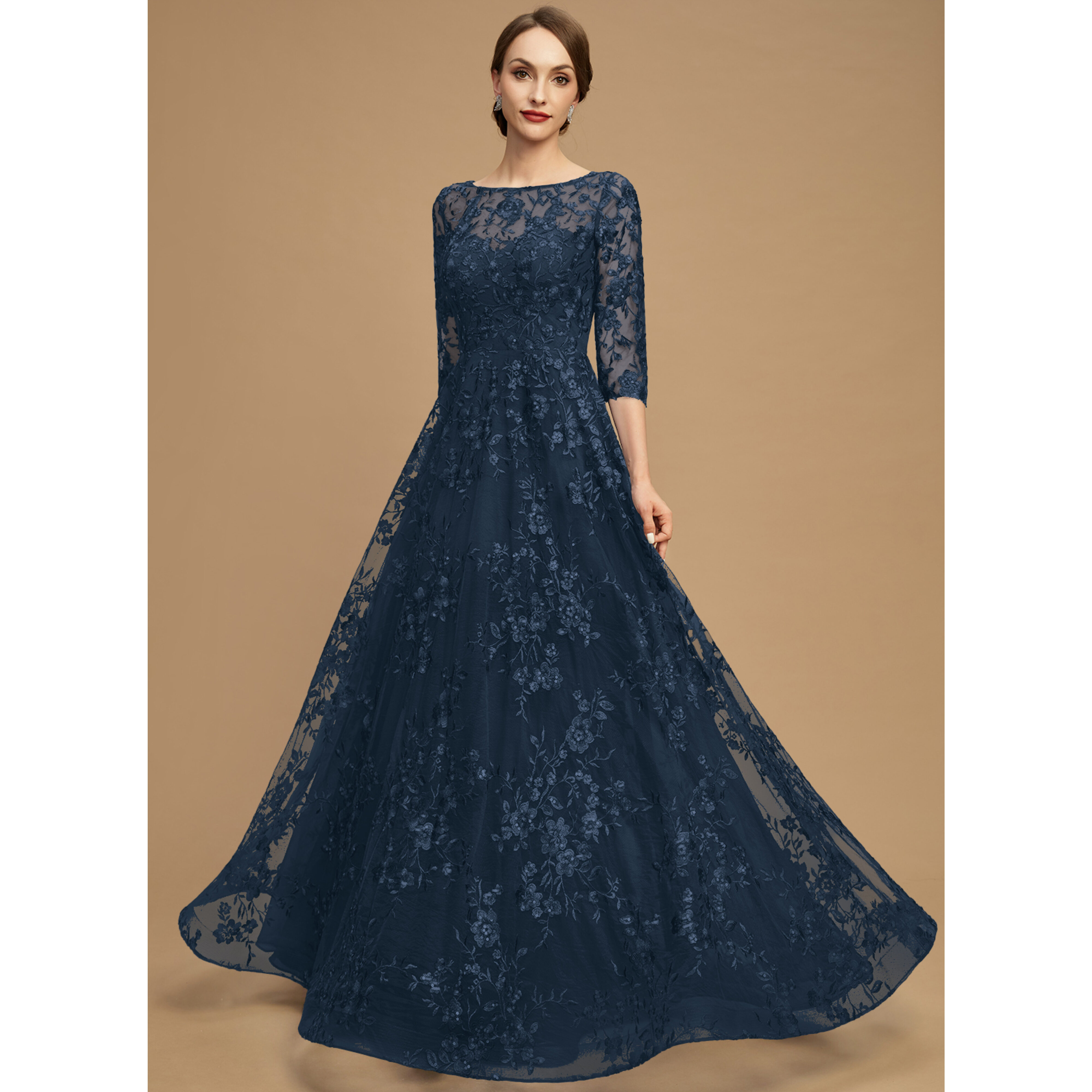 Zerlina A-line Sequins Lace Mother of the Bride Dress | JJ's House