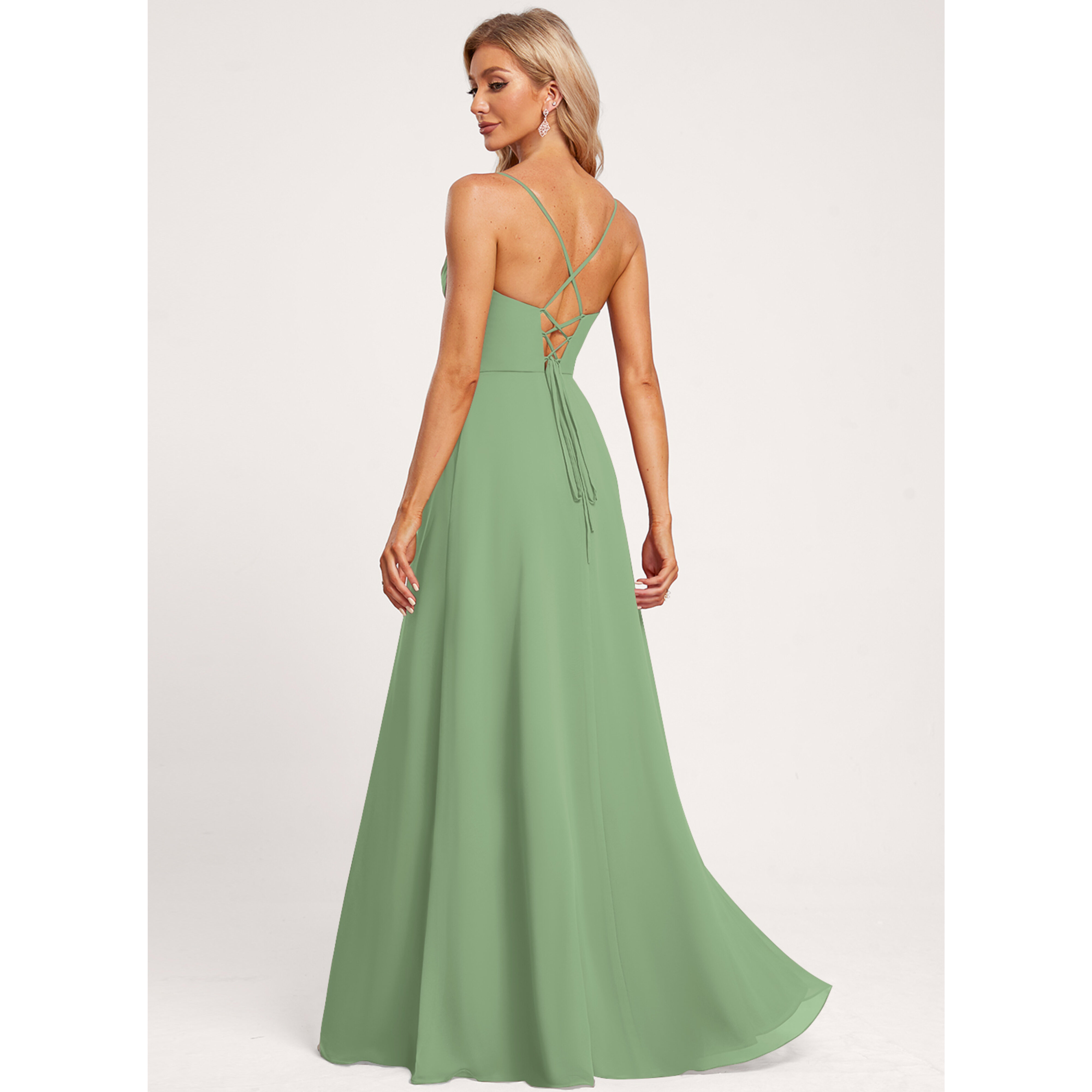jjshouse.com bridesmaid dresses JJ's House A-line V-Neck Floor-Length Chiffon Dress 2026 complete with a daring mini-dress-splatform STAUD Brooke Floral Beaded Size:US 22W