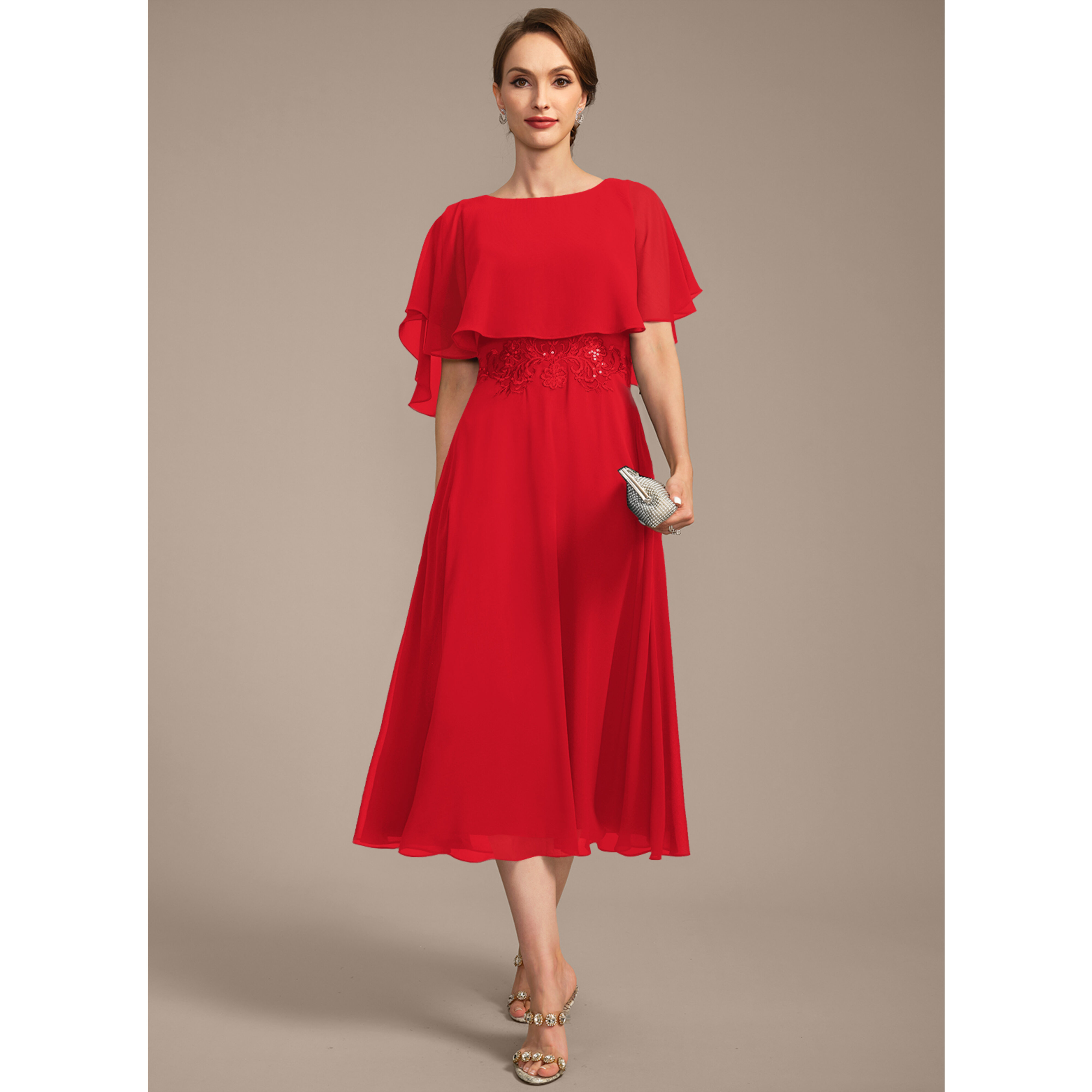 Zoa A-line Sequins Chiffon Mother of the Bride Dress | JJ's House