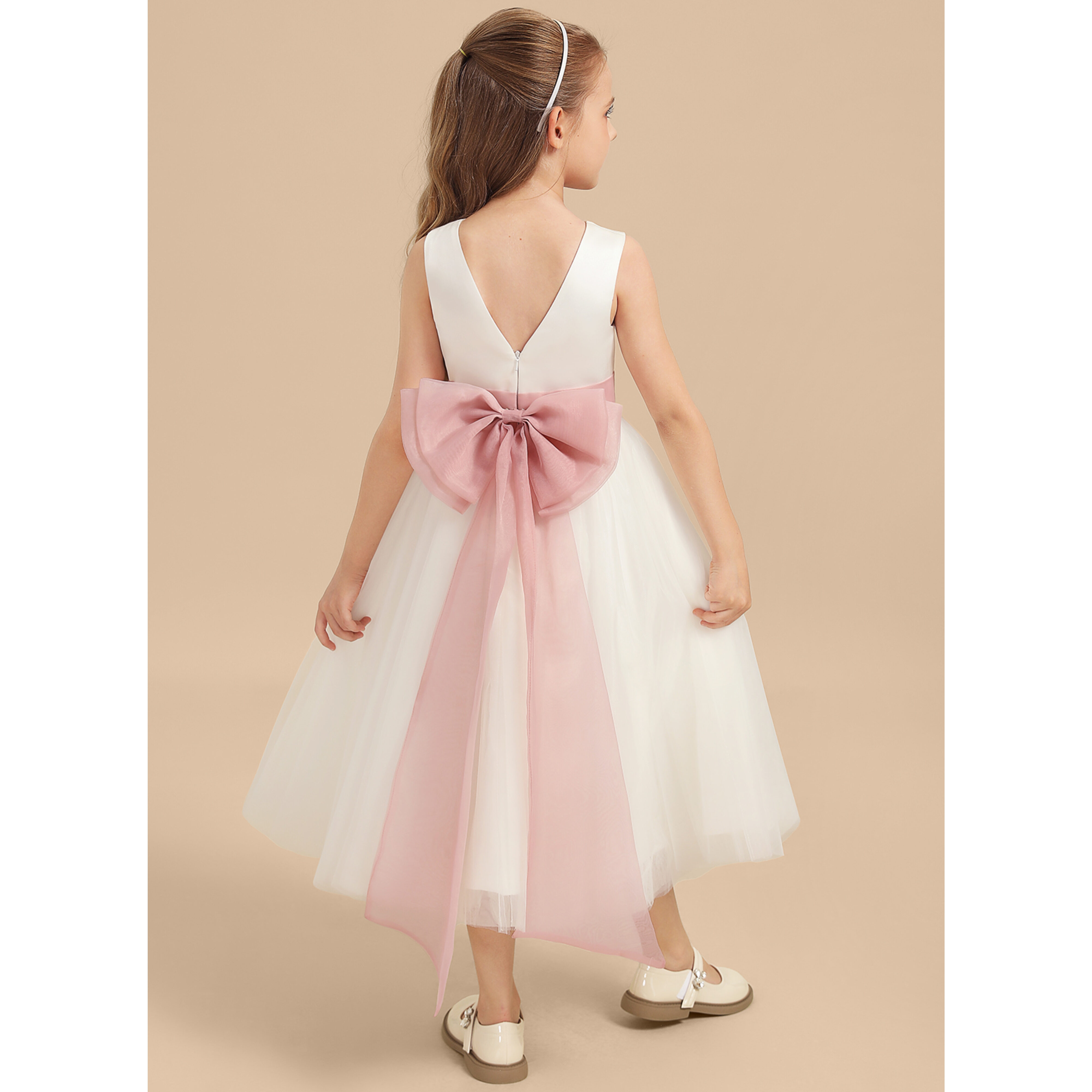 Talana A-line Bow Tulle Flower Girl Dress | JJ's House