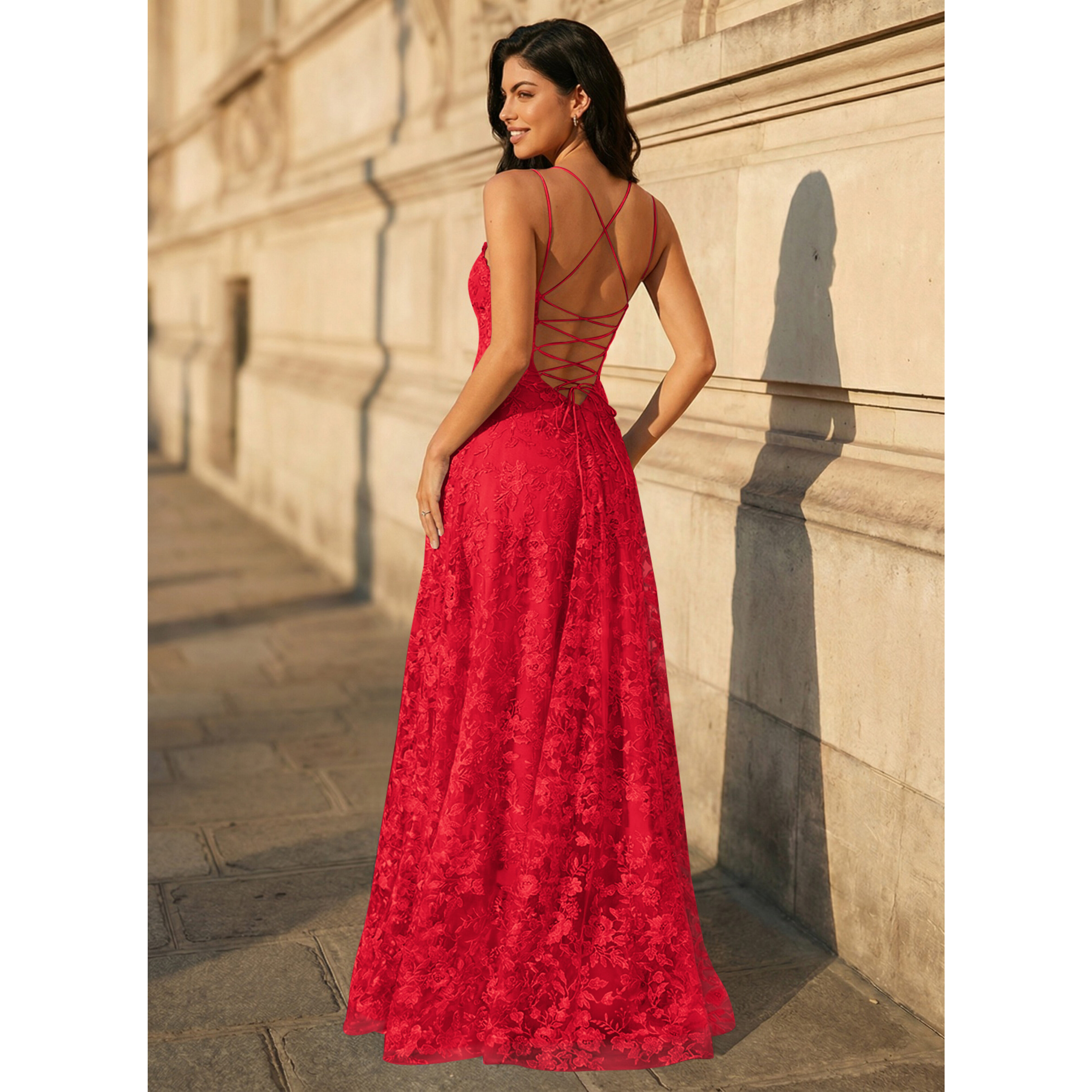 Mayva Spaghetti Straps Sequins Lace Prom Dress | JJ's House