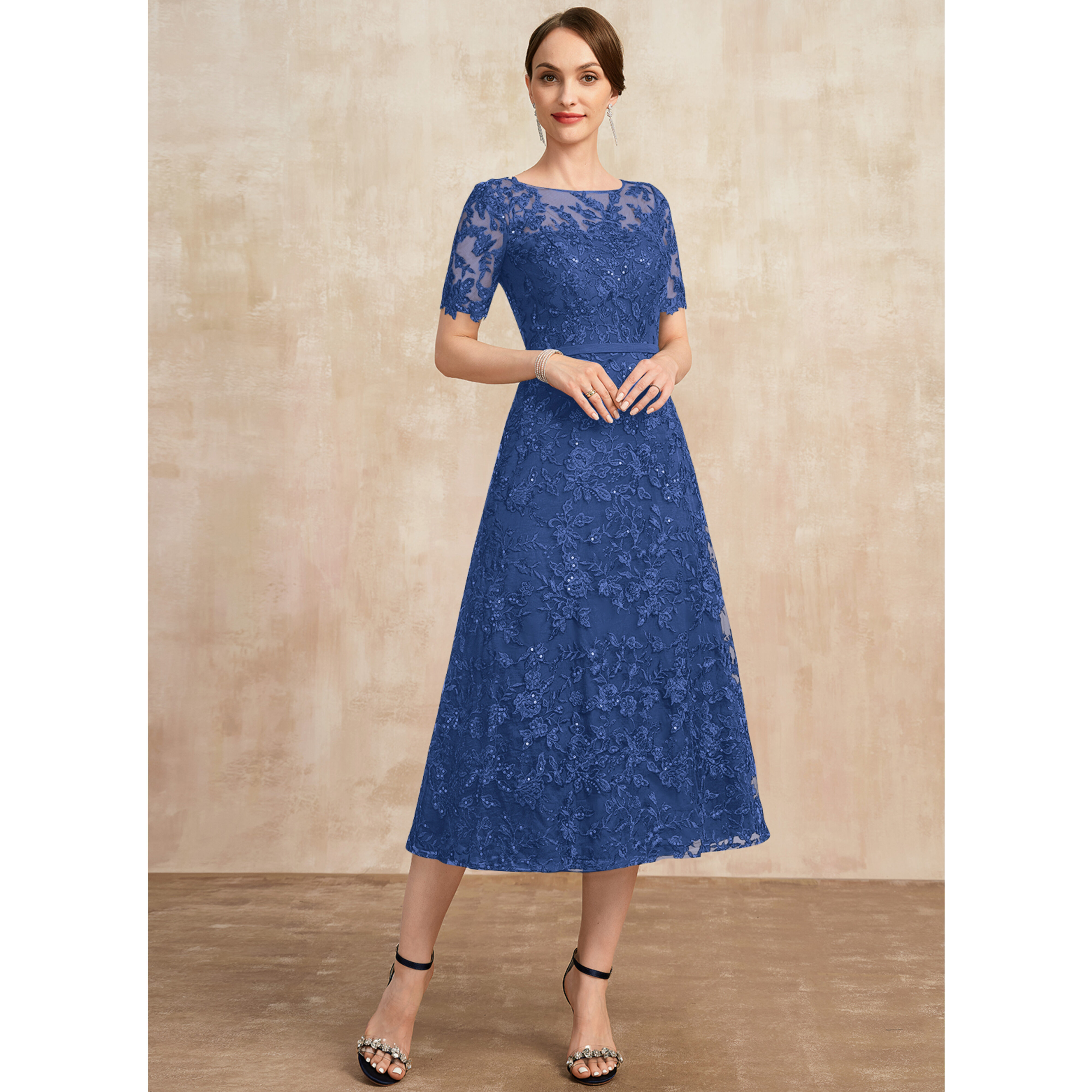 Wynnia A-line Sequins Lace Mother of the Bride Dress | JJ's House