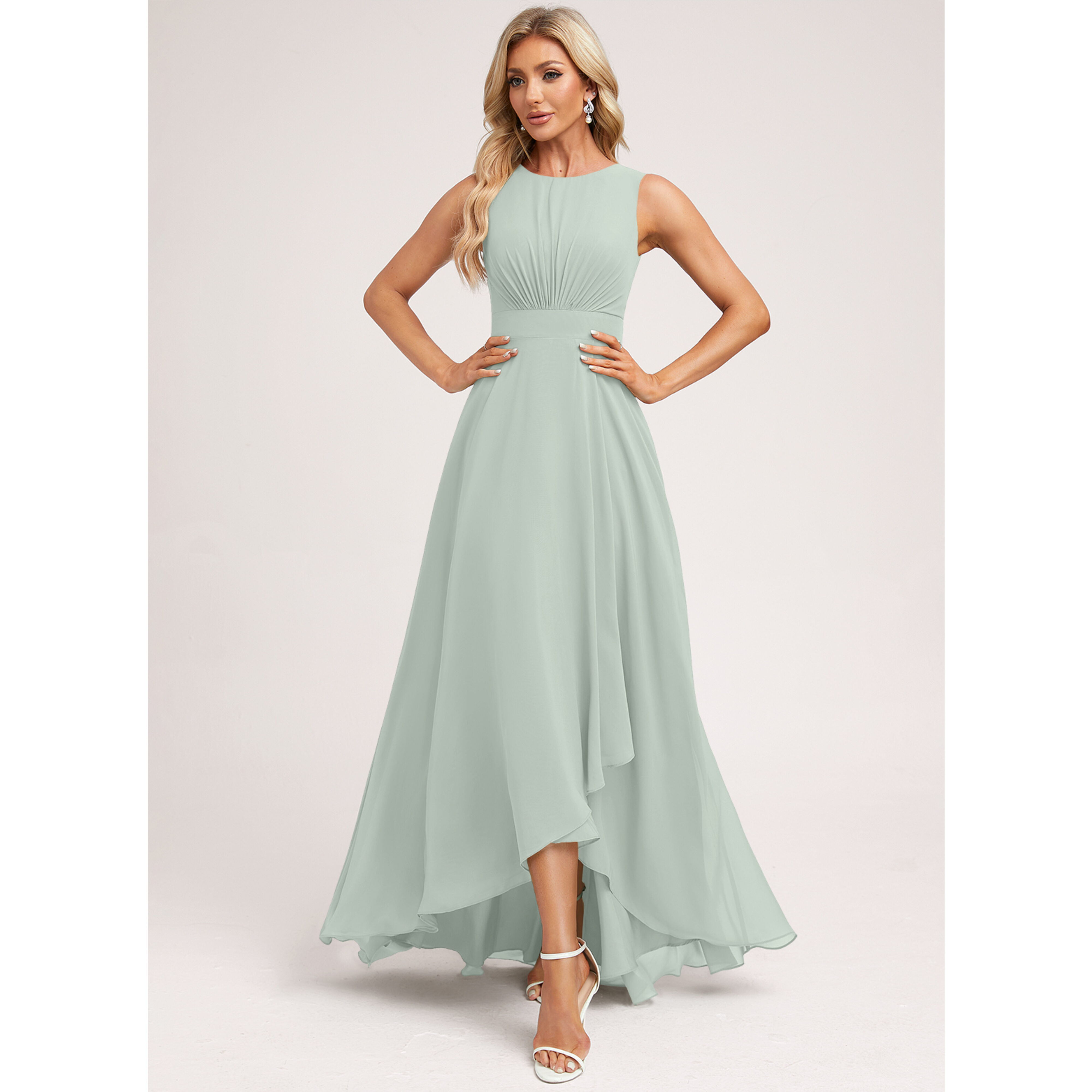 dusty sage bridesmaid dresses plus size Bari Jay Bridesmaid Dress 2257 Beige