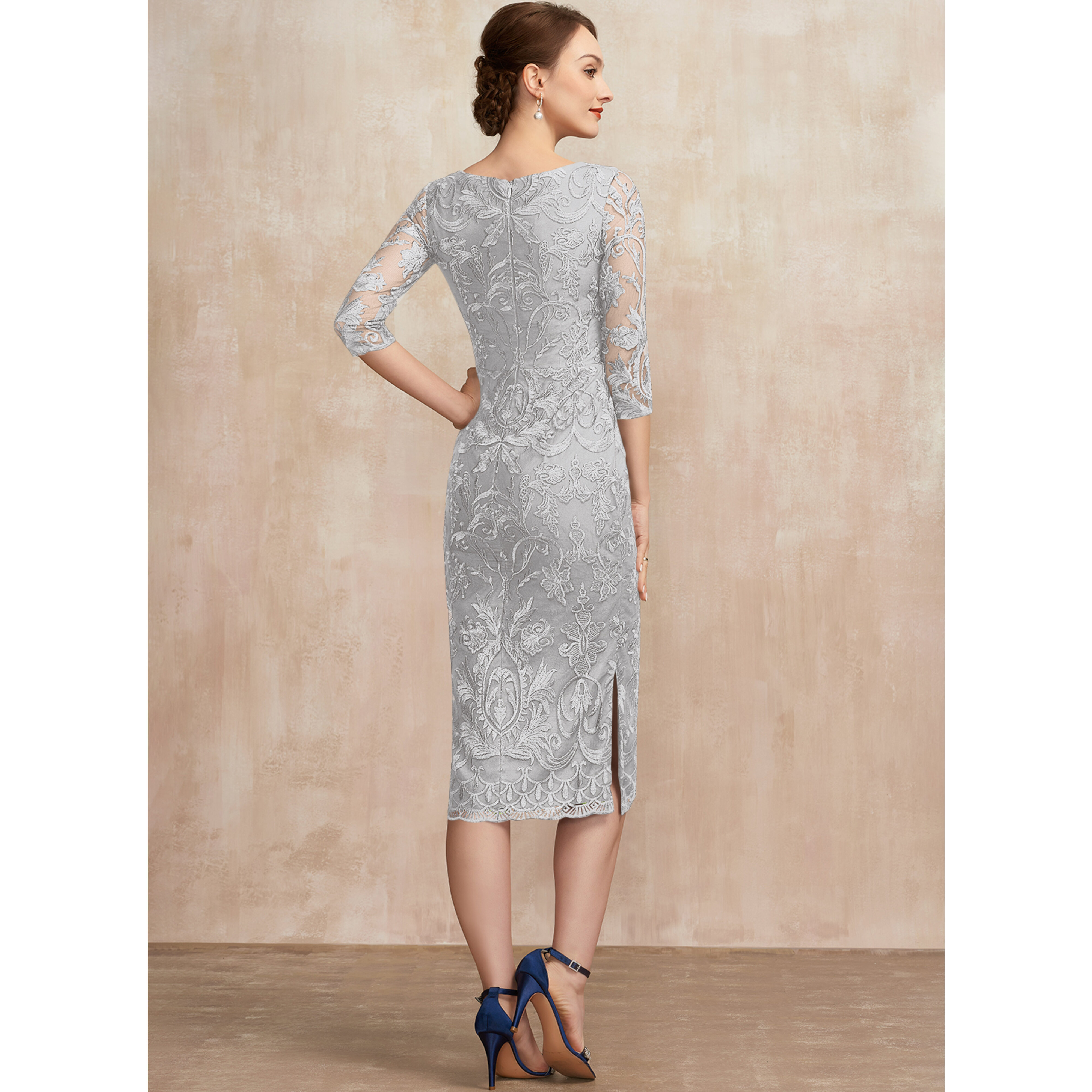 JJ's House Sheath Column Scoop Knee-Length Lace Mother of the Bride Dress 2026 - Size: 24, Wisteria, Purple. Plus Size Available. JJ's House Sheath Column Scoop Knee-Length Lace Mother of the Bride Dress 2026 - Size: 24, Wisteria, Purple. Plus Size Available.