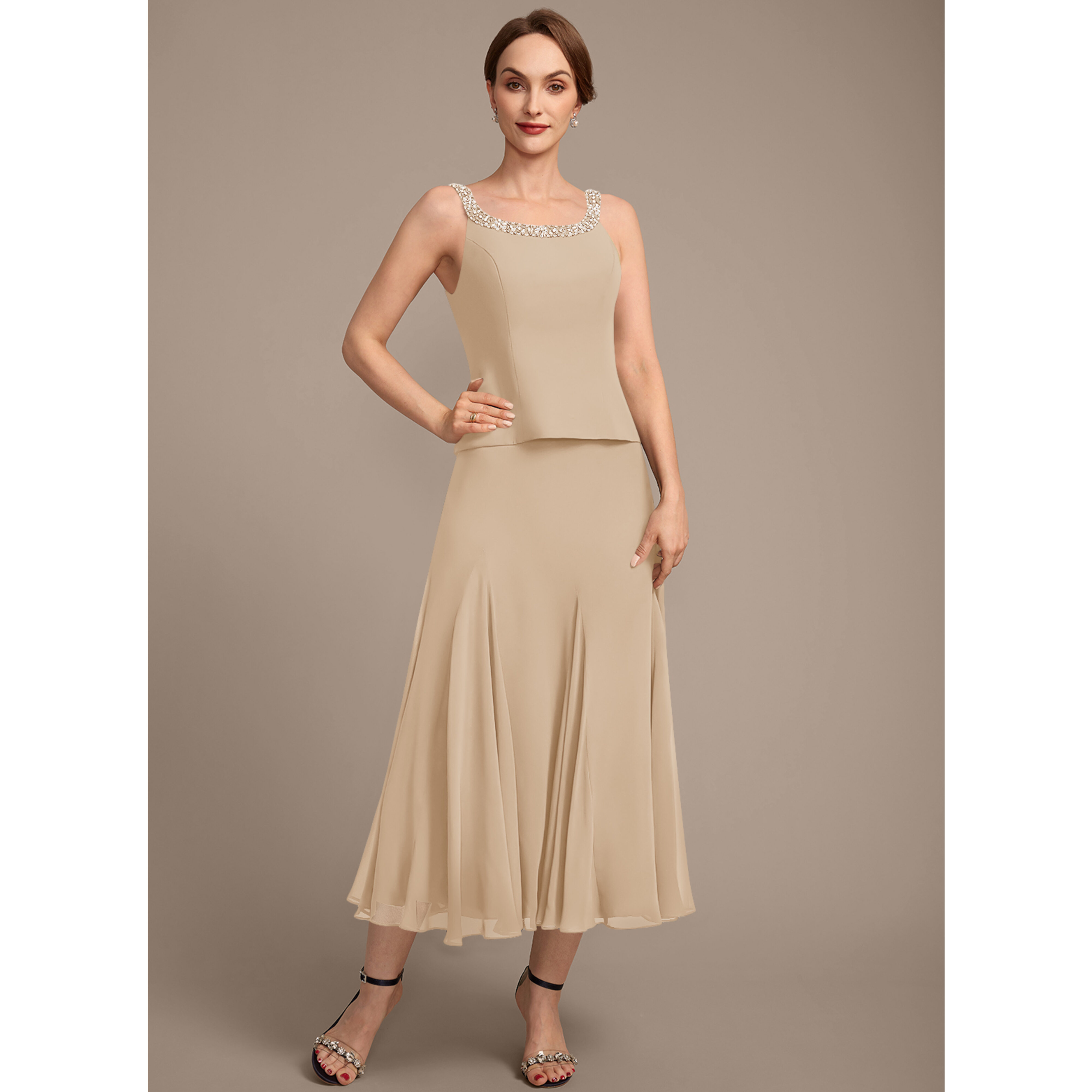 Bonalia A-line Sequins Chiffon Mother of the Bride Dress | JJ's House