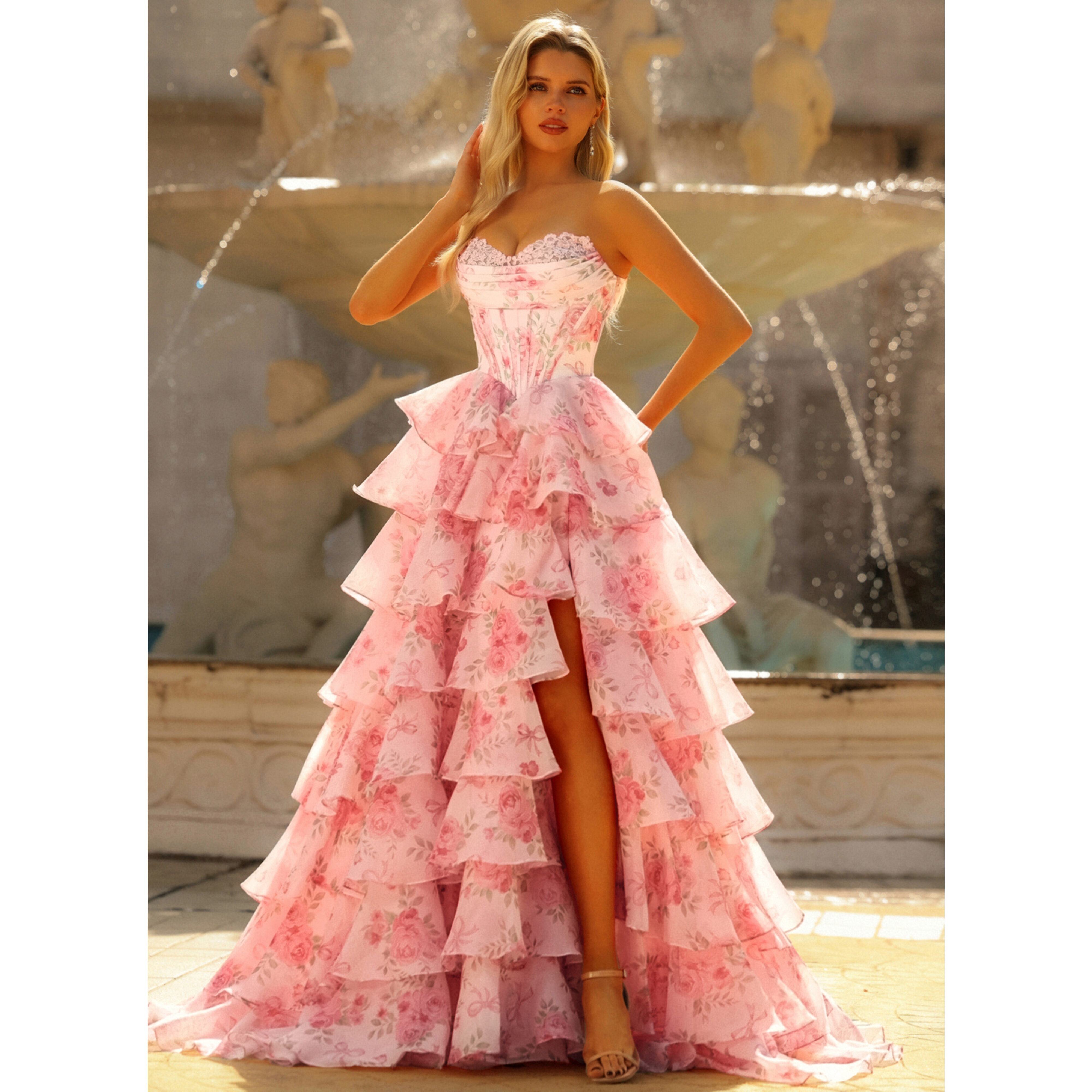 Wilma Sweetheart Pleated Satin Prom Dress | JJ's House