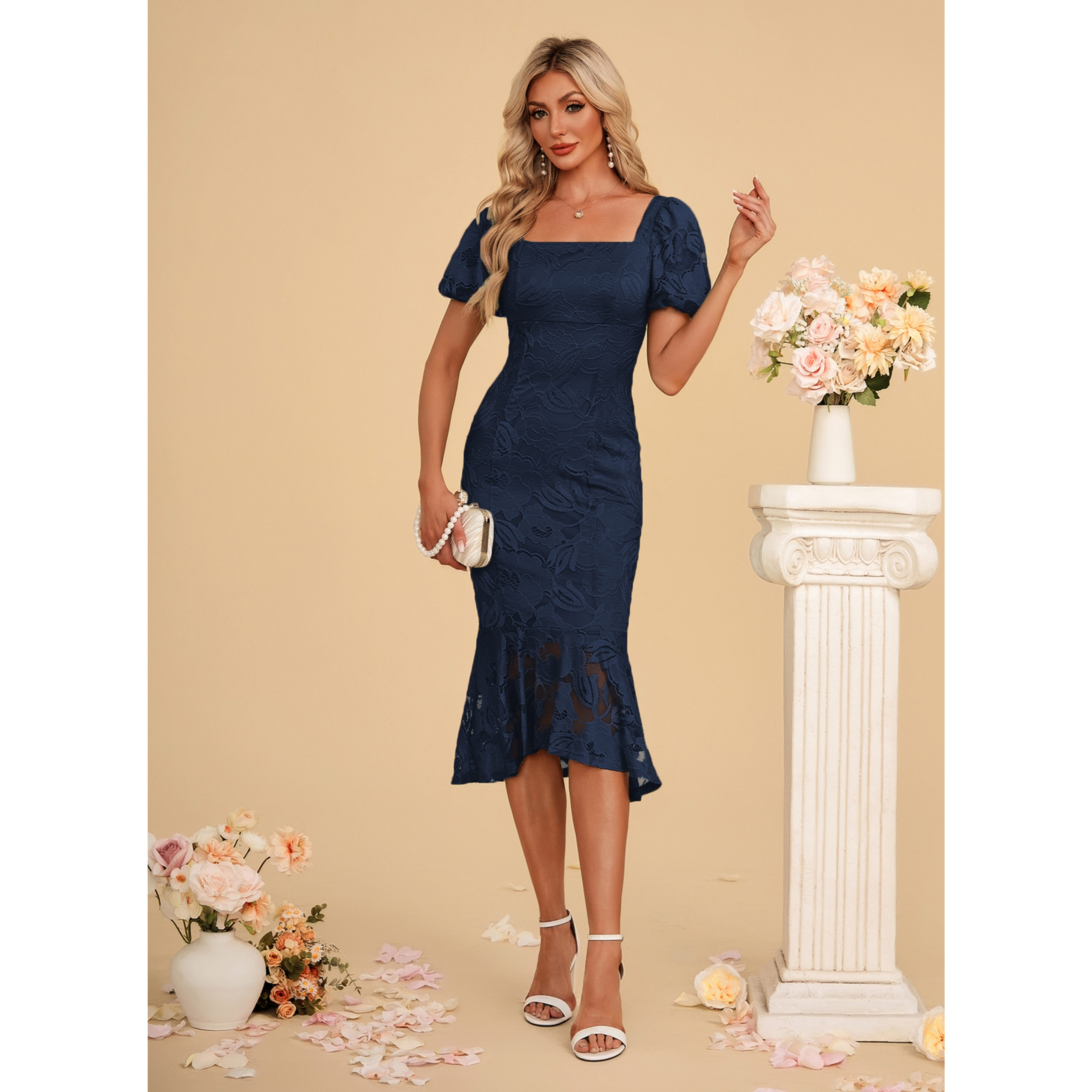 Fala Lace Midi Cocktail Dress | JJ's House