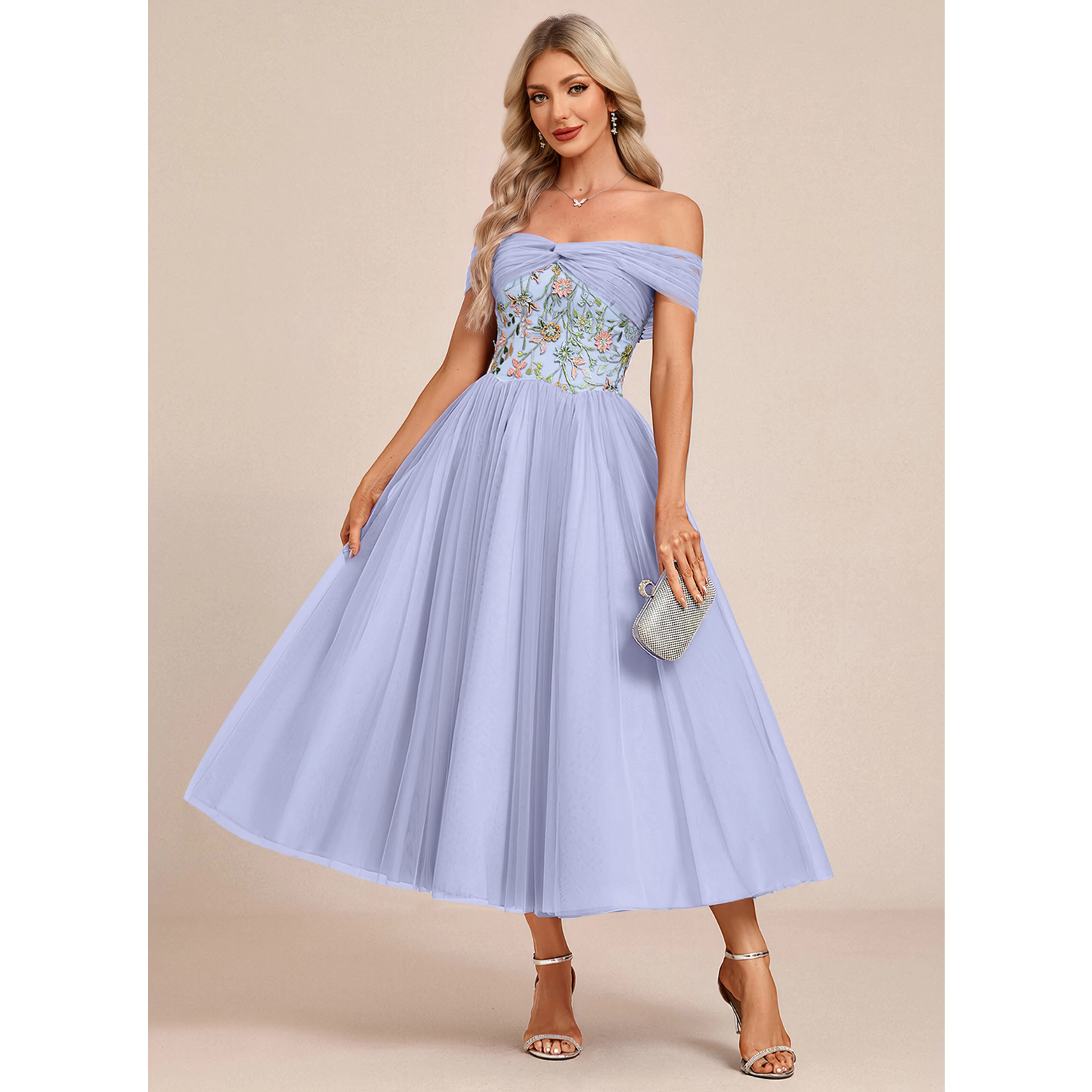 Evoria 3D Floral Lace Midi Cocktail Dress | JJ's House