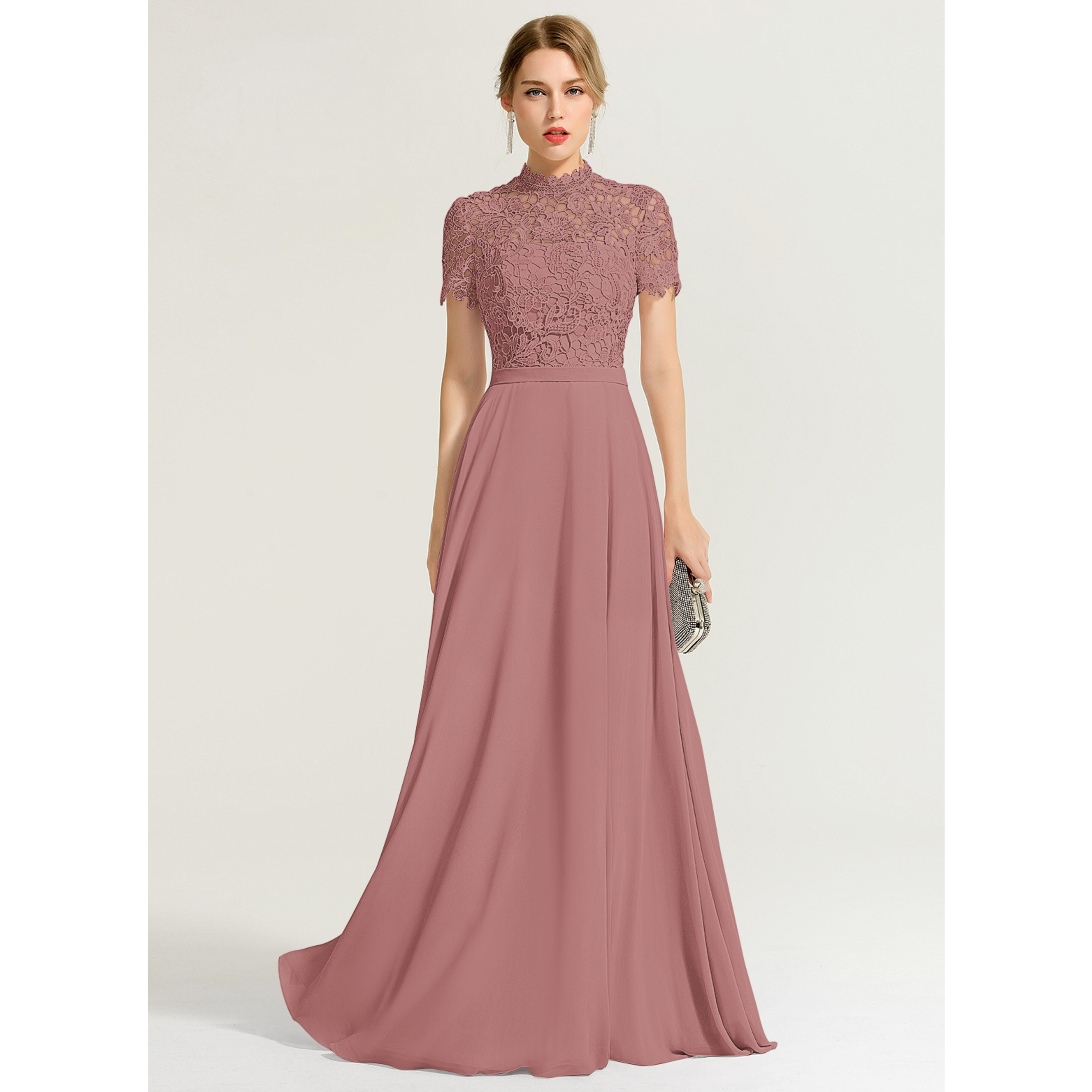 ice blue bridesmaid dresses with sleeves Plus Size Deep V Neck Ruffles Sleeves A Line Wholesale Bridesmaid Dresses