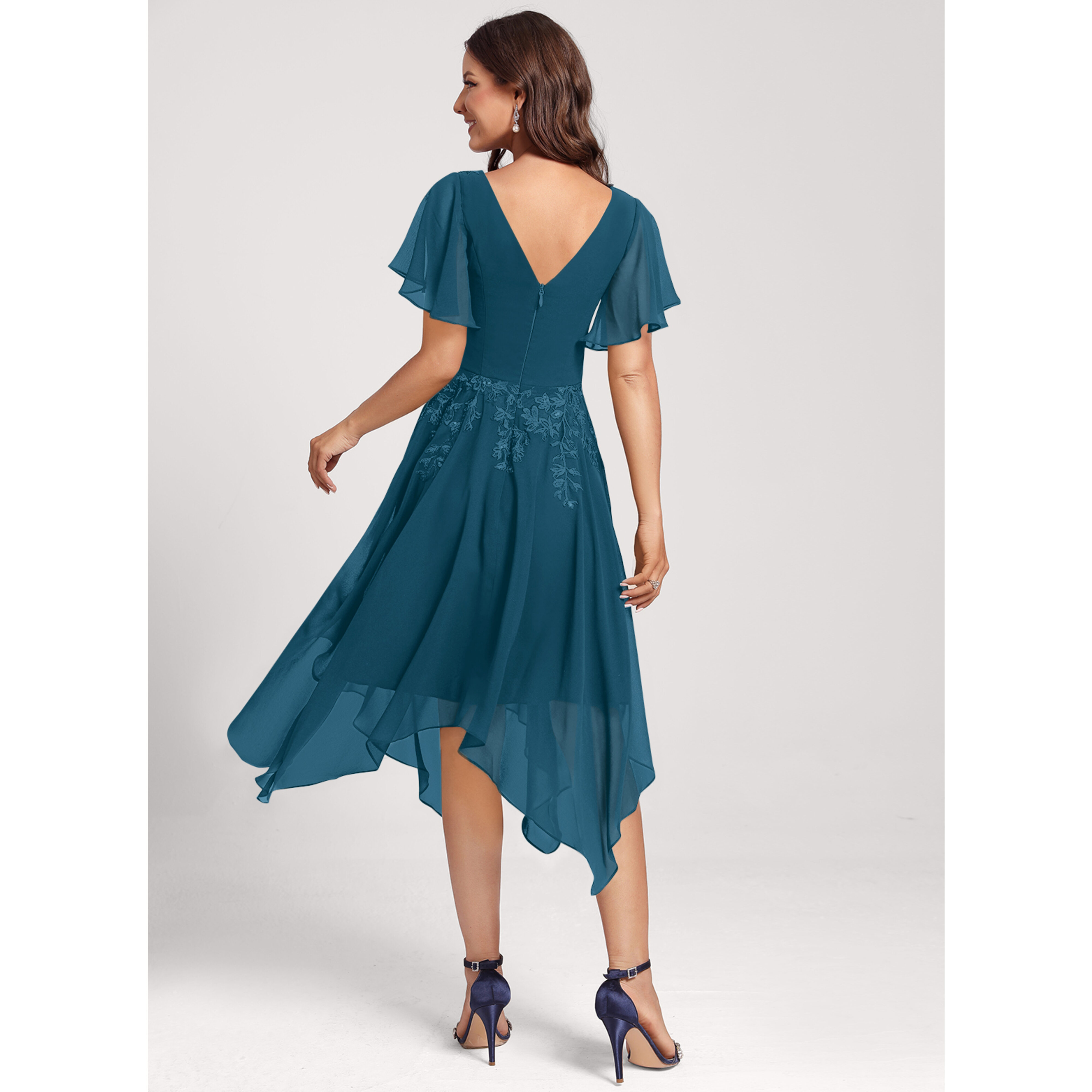 Leesa Chiffon Midi Cocktail Dress | JJ's House