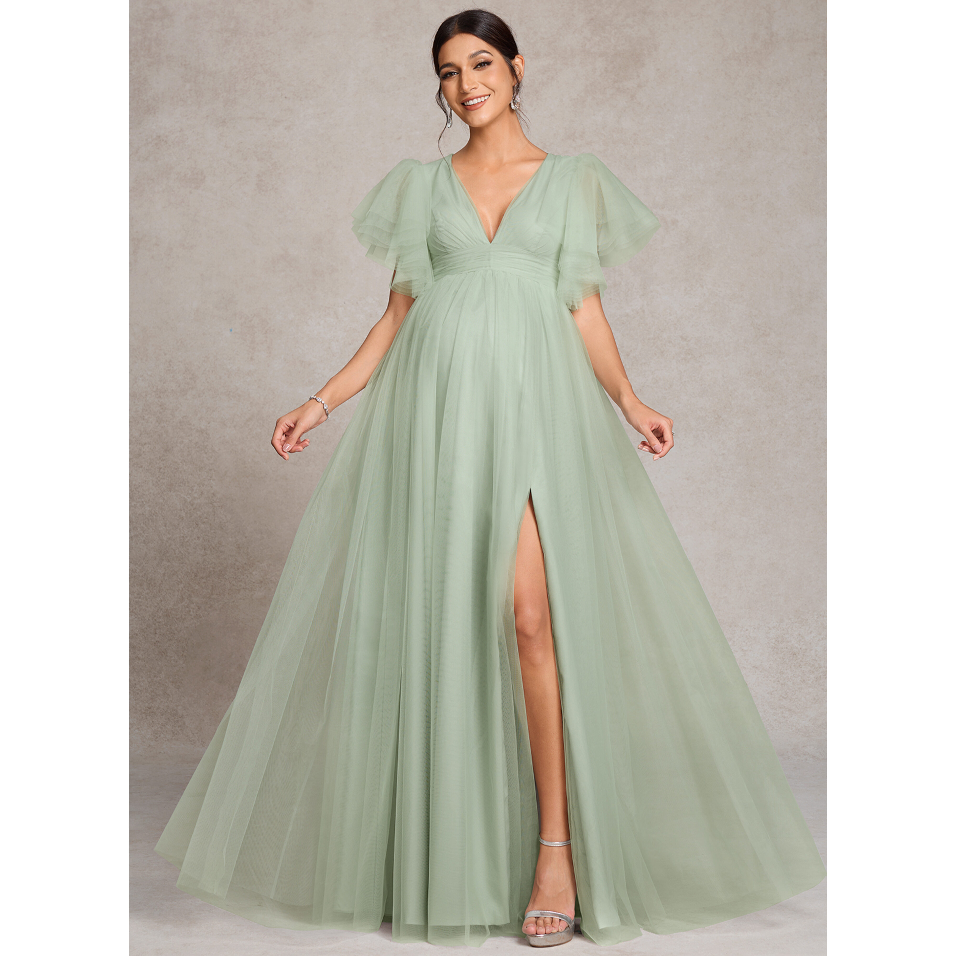 JJ's House A-line V-Neck Floor-Length Tulle Maternity Formal Dress 2026 With Pleated - Size: 22, Orchid, Purple. Plus Size Available. JJ's House A-line V-Neck Floor-Length Tulle Maternity Formal Dress 2026 With Pleated - Size: 22, Orchid, Purple. Plus Size Available.