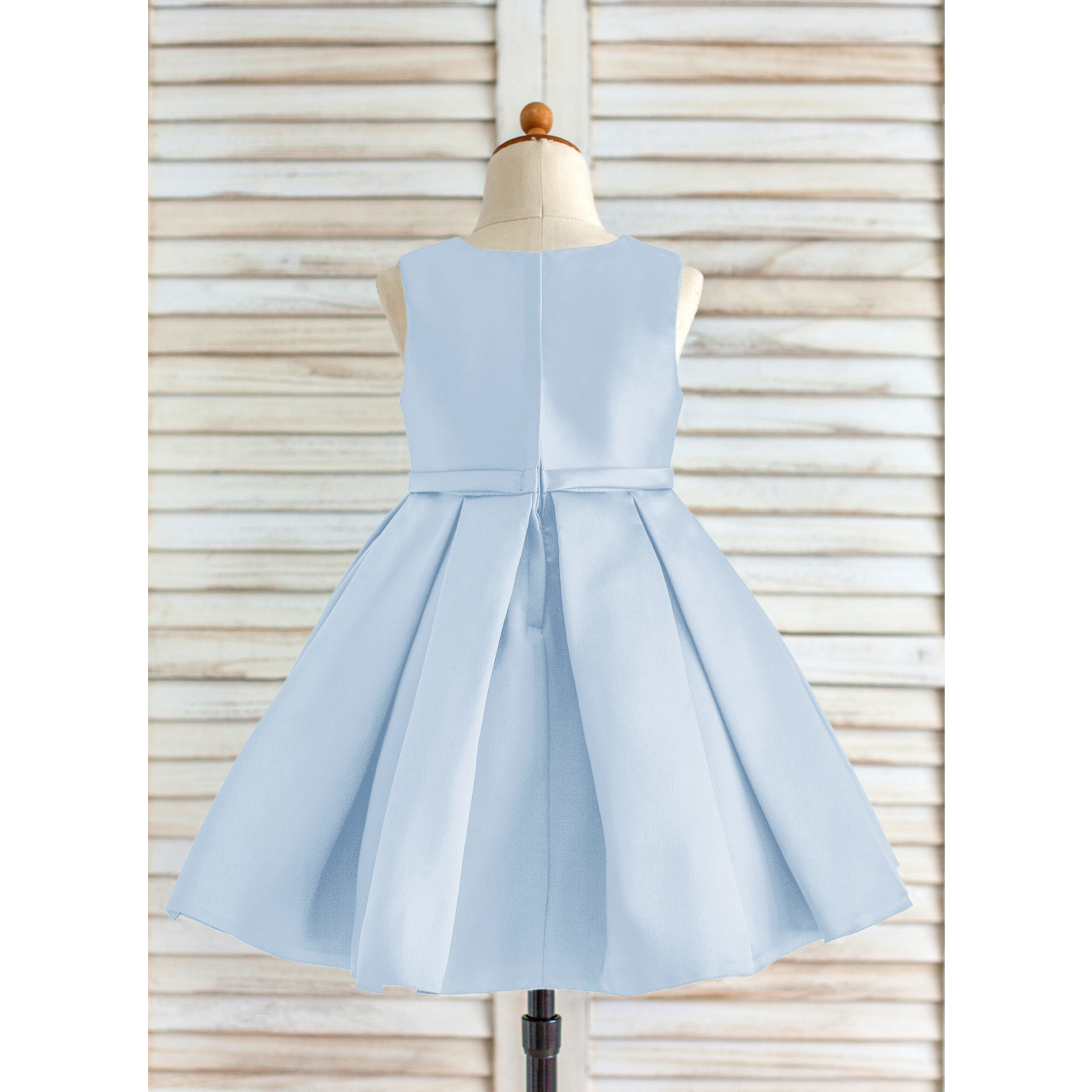 Kezia A-line Bow Satin Flower Girl Dress | JJ's House
