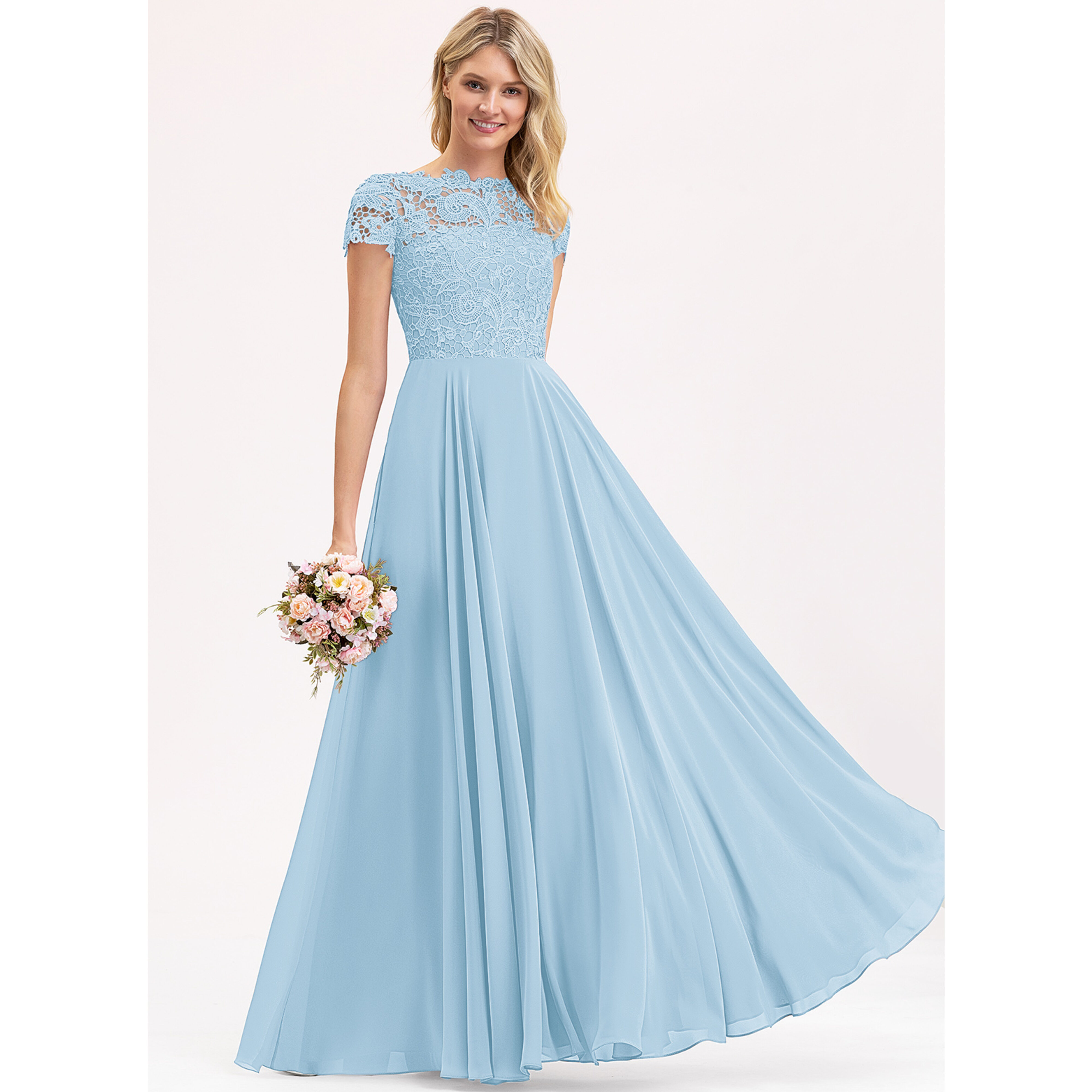 dusty mauve bridesmaid dresses Mauve Bridesmaid Dresses Long SleevesV Neck – Lisposa main image 0