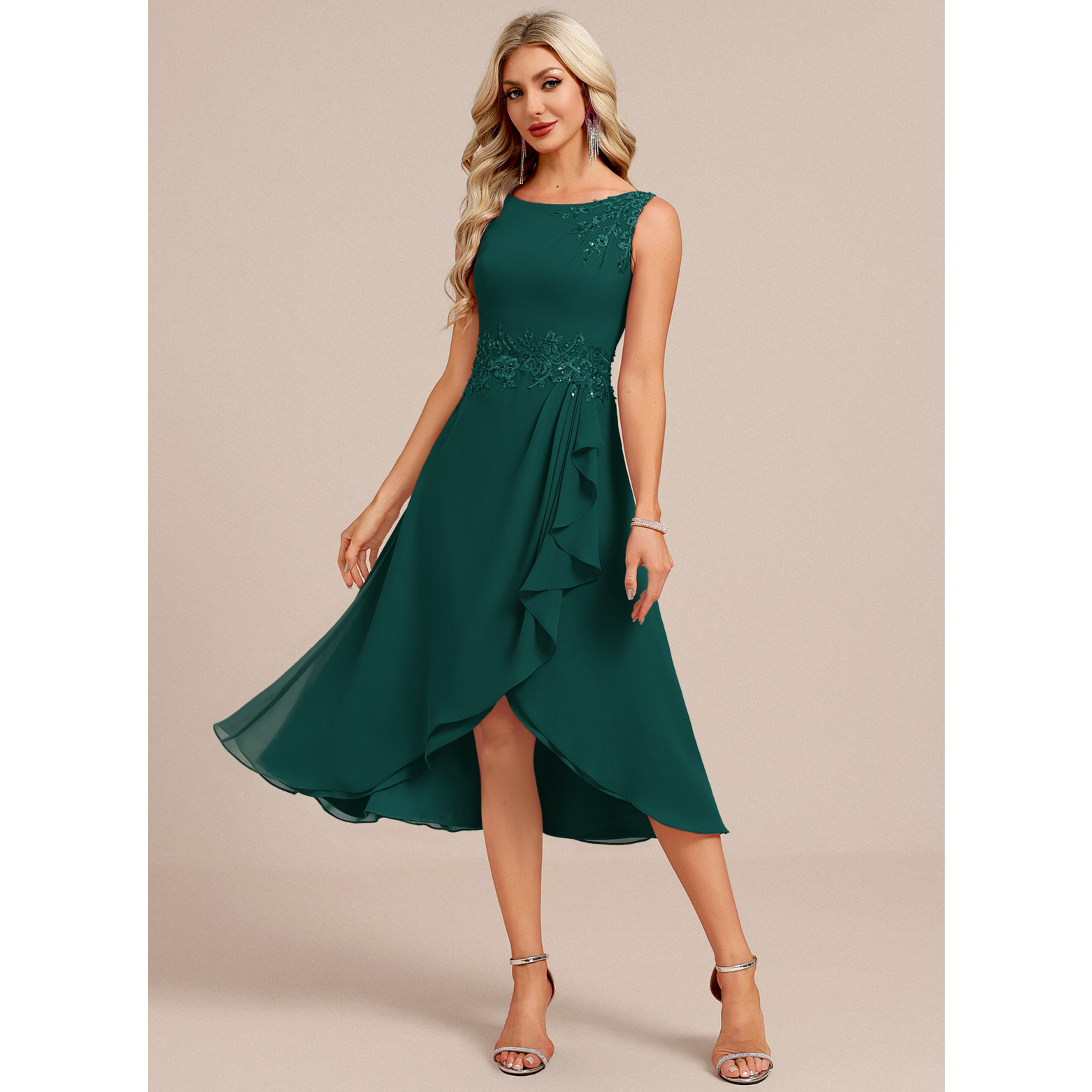 JOHN ジョン オケージョン ドレス Domina Chiffon Maxi Cocktail Dress | JJ's House