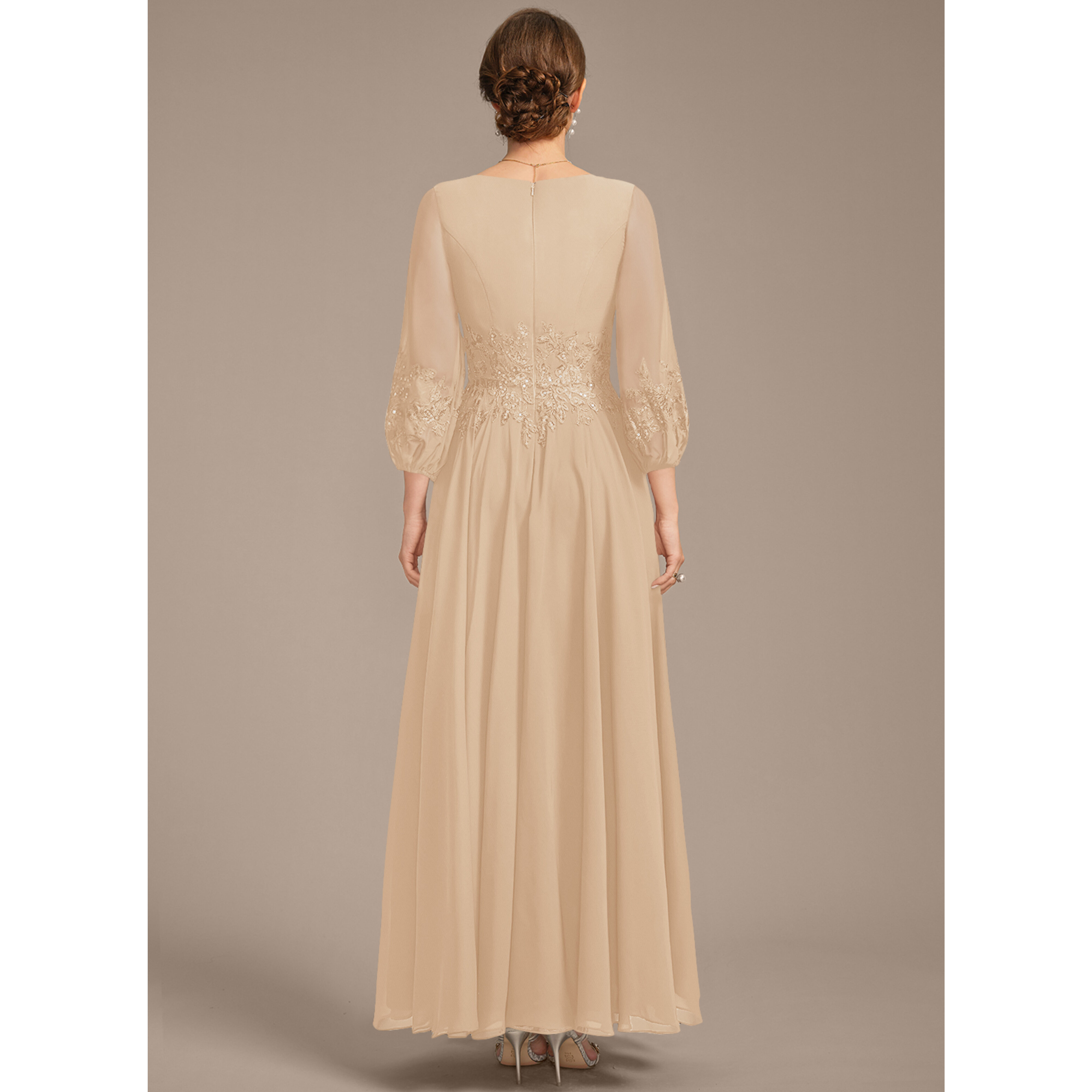 Keza A-line V-Neck Sequins Lace Mother of the Bride Dress | JJ's House