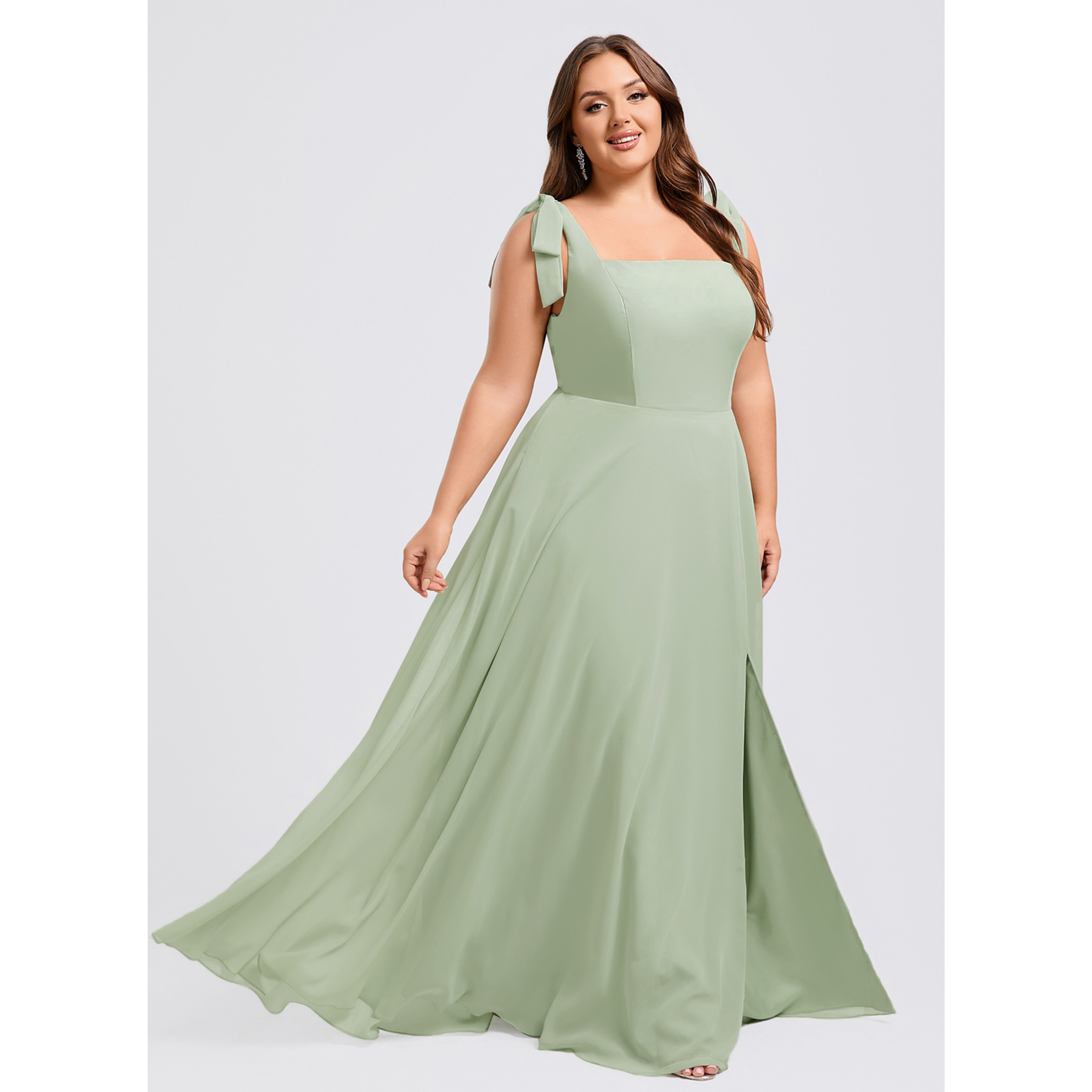 janey chiffon a line dress Long Sleeves Sheath A-line White Wedding Dress with Lace – FancyVestido main image 0