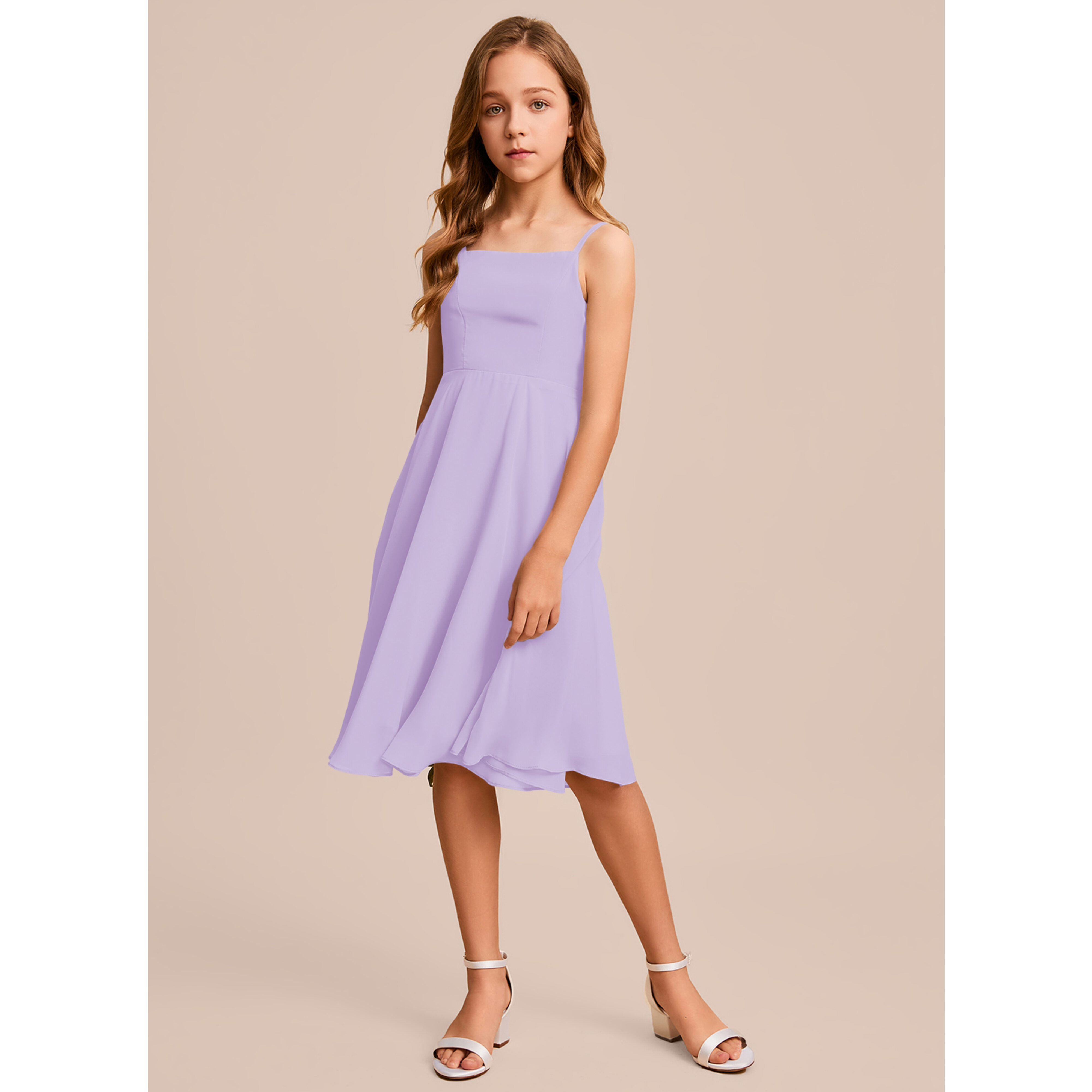 jjshouse junior bridesmaid dresses JJ's House A-line Square Knee-Length Chiffon Junior Bridesmaid Dress 2026